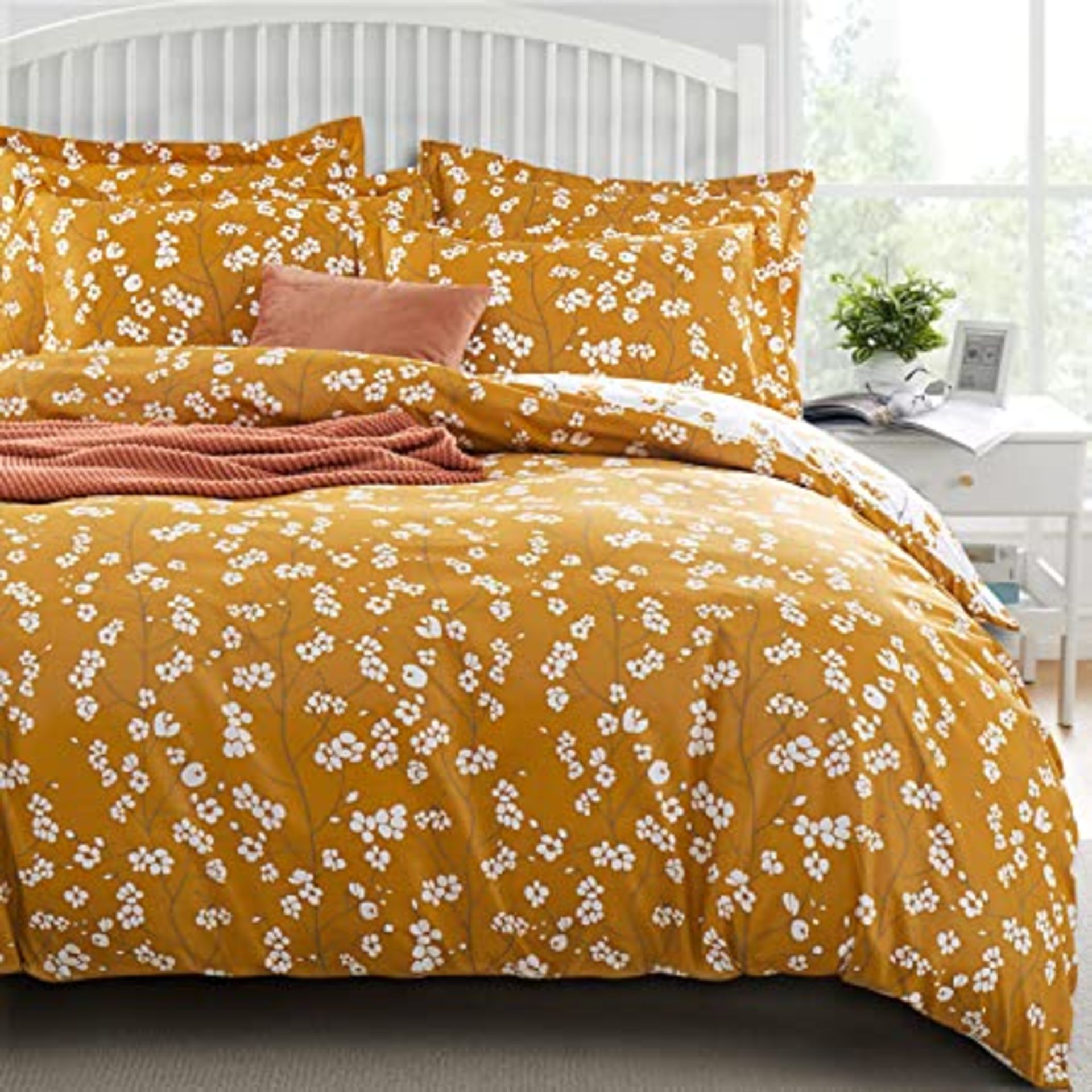 RRP-£10 Imperial Rooms Double Duvet Cover Reversible Bedding Set (200 x 200 Cm) - 3 Piece Soft Brush