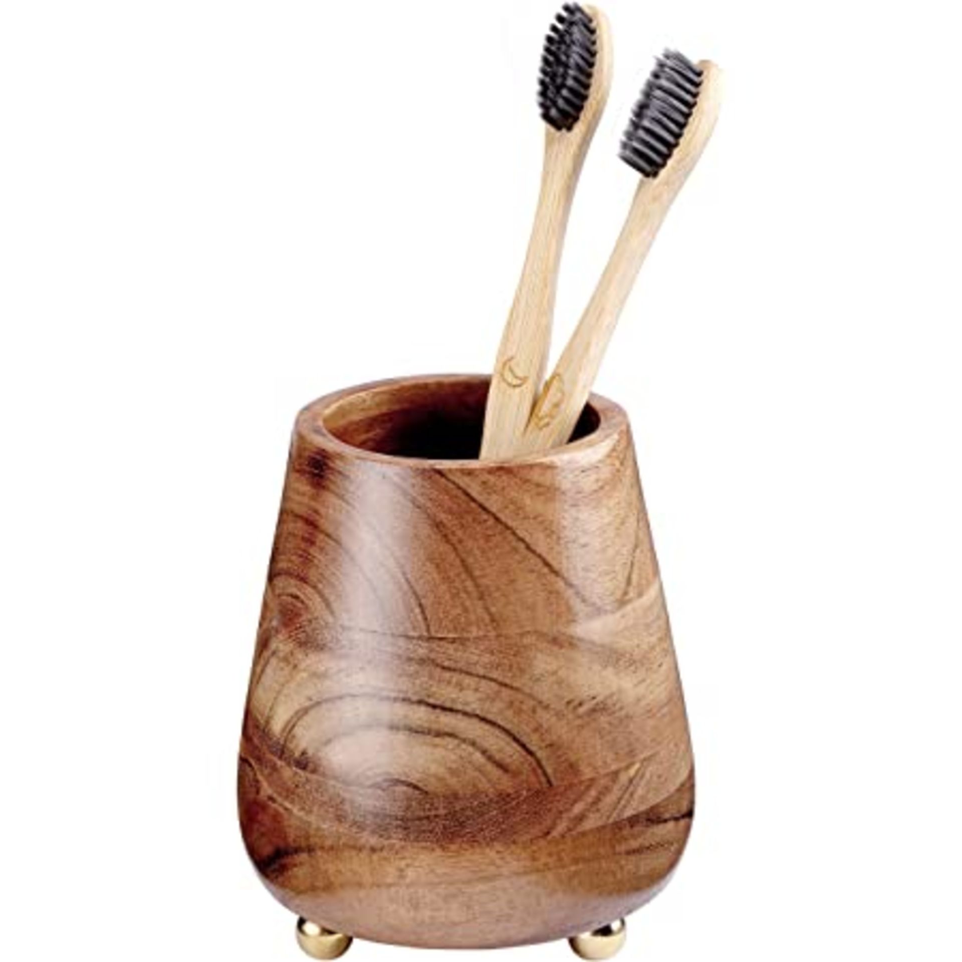 RRP-£17 SaaGiio Grey Bamboo Toothbrush Holder â€“ Minimalist Style Caddy Made with Durable Nature-Fr