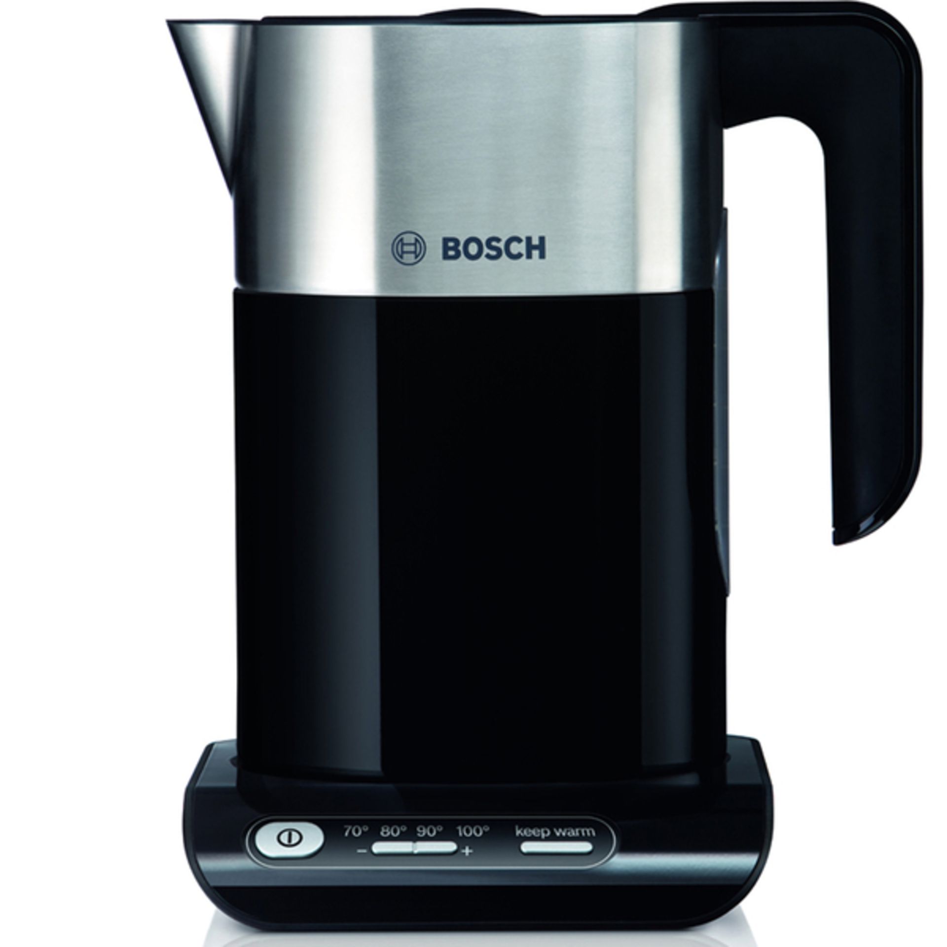 RRP-£65 Bosch Styline TWK8633GB Variable Temperature Cordless Kettle, 1.5 Litres, 3000W - Black