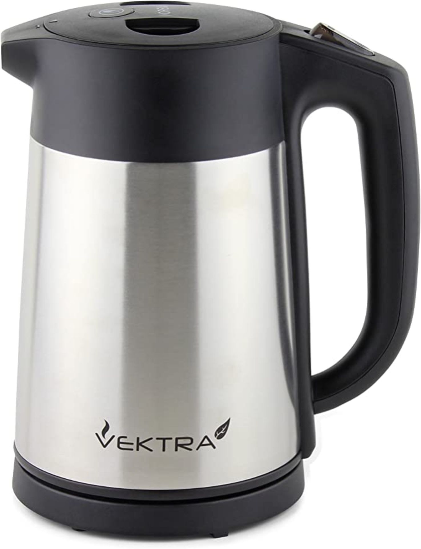 RRP-£55 Vektra VEK-1506 Vacuum Insulated Enviromentally Eco Friendly Easy Pour Cordless Kettle, 1.5