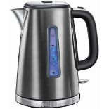 RRP-£45 Russell Hobbs 23211 Luna Quiet Boil Electric Kettle, Stainless Steel, 3000 W, 1.7 Litre, Gre