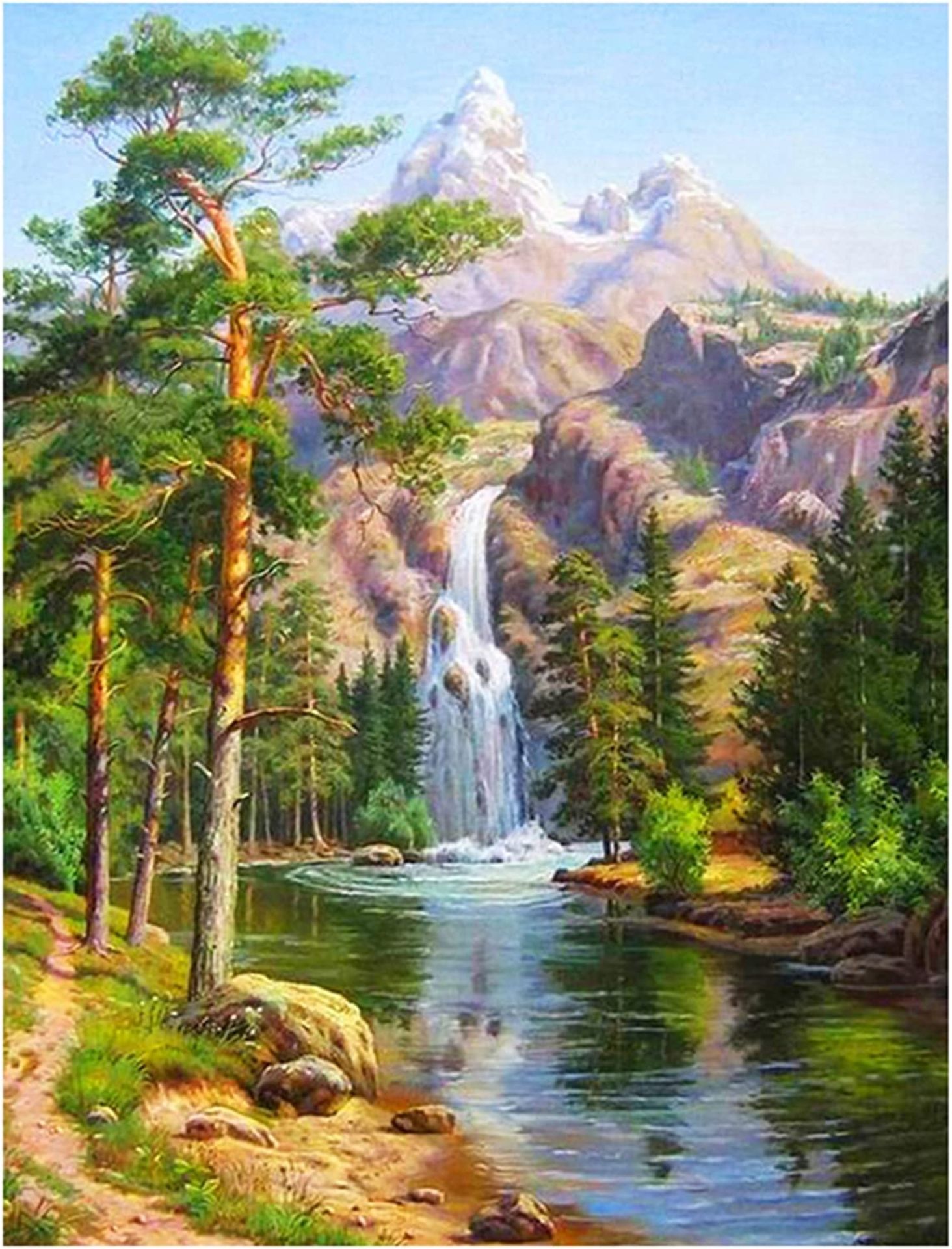 RRP-£12 Cukol Forest Landscape Cross Stitch Kits for Adults, 11ct Pre Printed Stamped Counted Cross