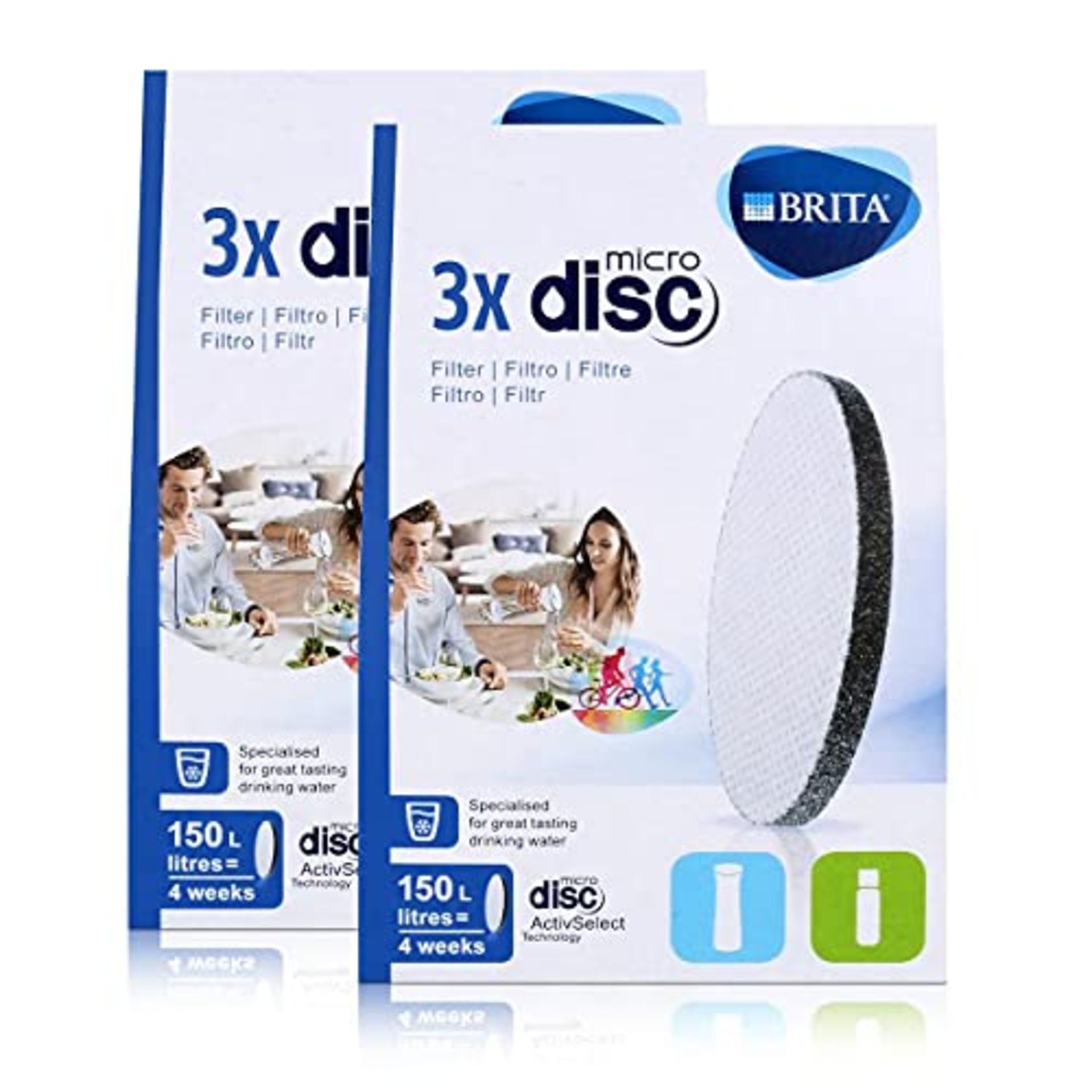 RRP-£11 BRITA MicroDisc replacement filter discs for Fill and Go and Filter Bottles, reduce chlorine