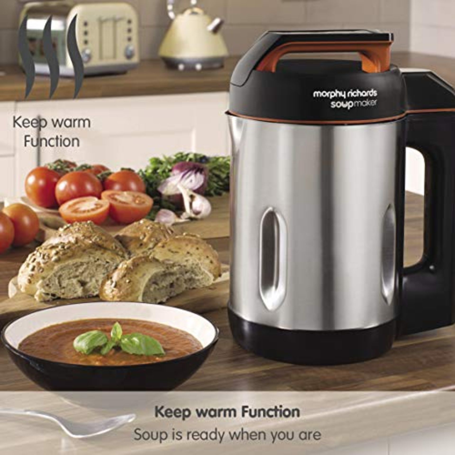 RRP-£85 Morphy Richards 501022 Soup Maker with Keep Warm Function and Clean Mode