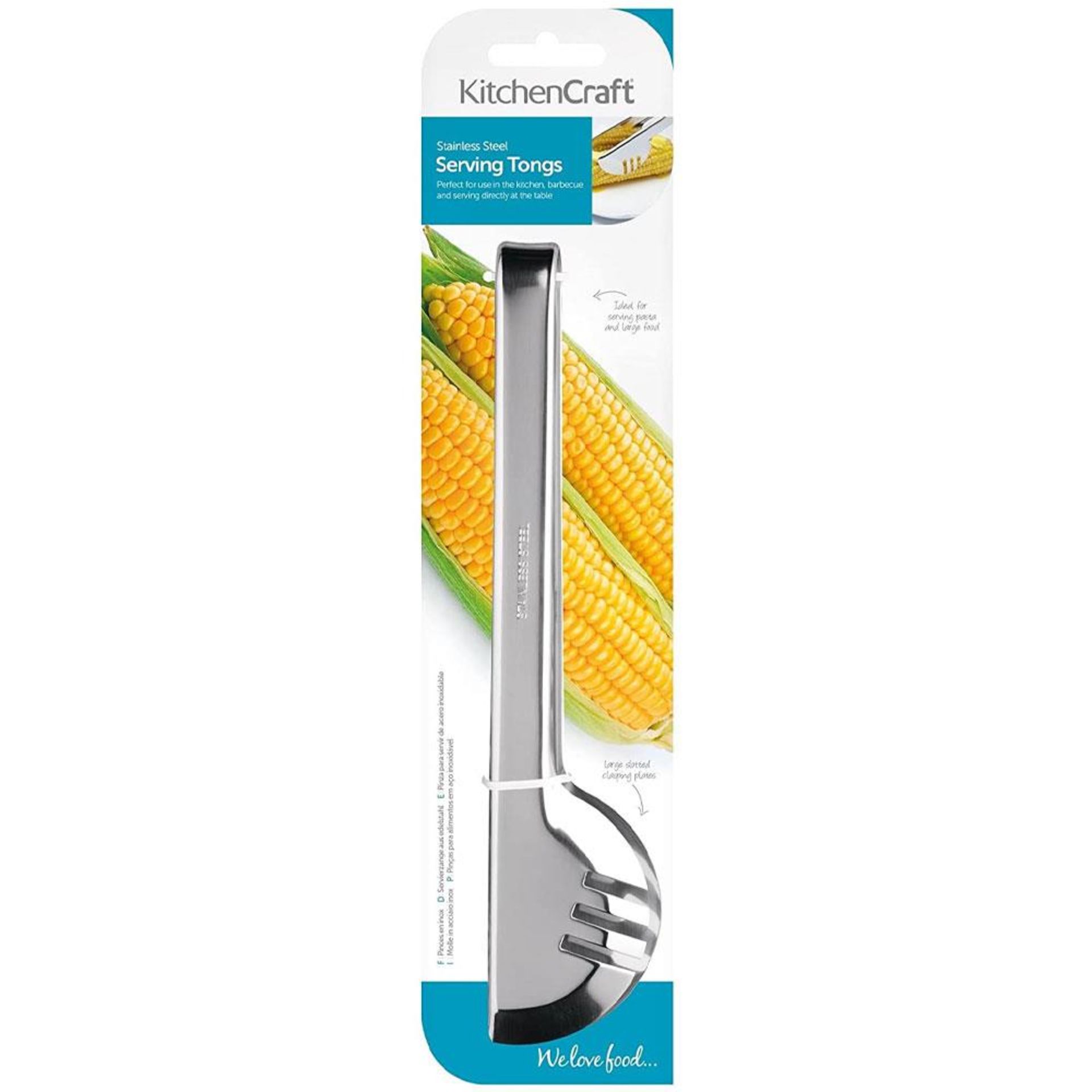 RRP-£4 KitchenCraft Kitchen Tongs, Stainless Steel, 24 cm