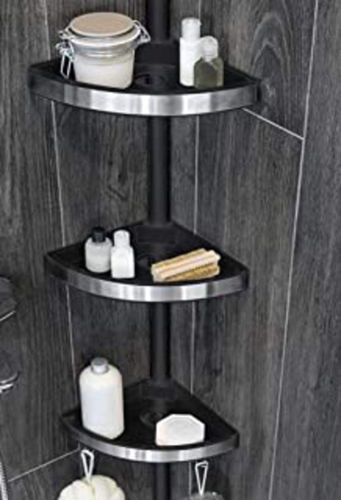 RRP-£44 Architeckt Vale Designs Bathroom Corner Shower Caddy Unit 3 Shelves Tall Storage Organiser B