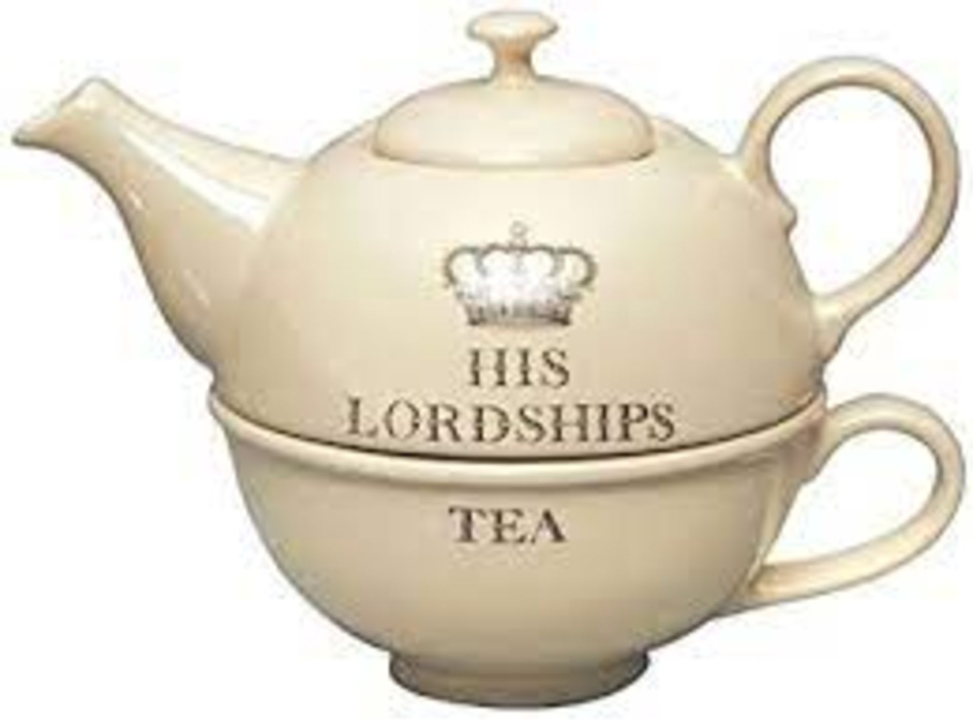 RRP-£27 Royal Cream Majestic His Lordship Tea for One Teapot Mug Set