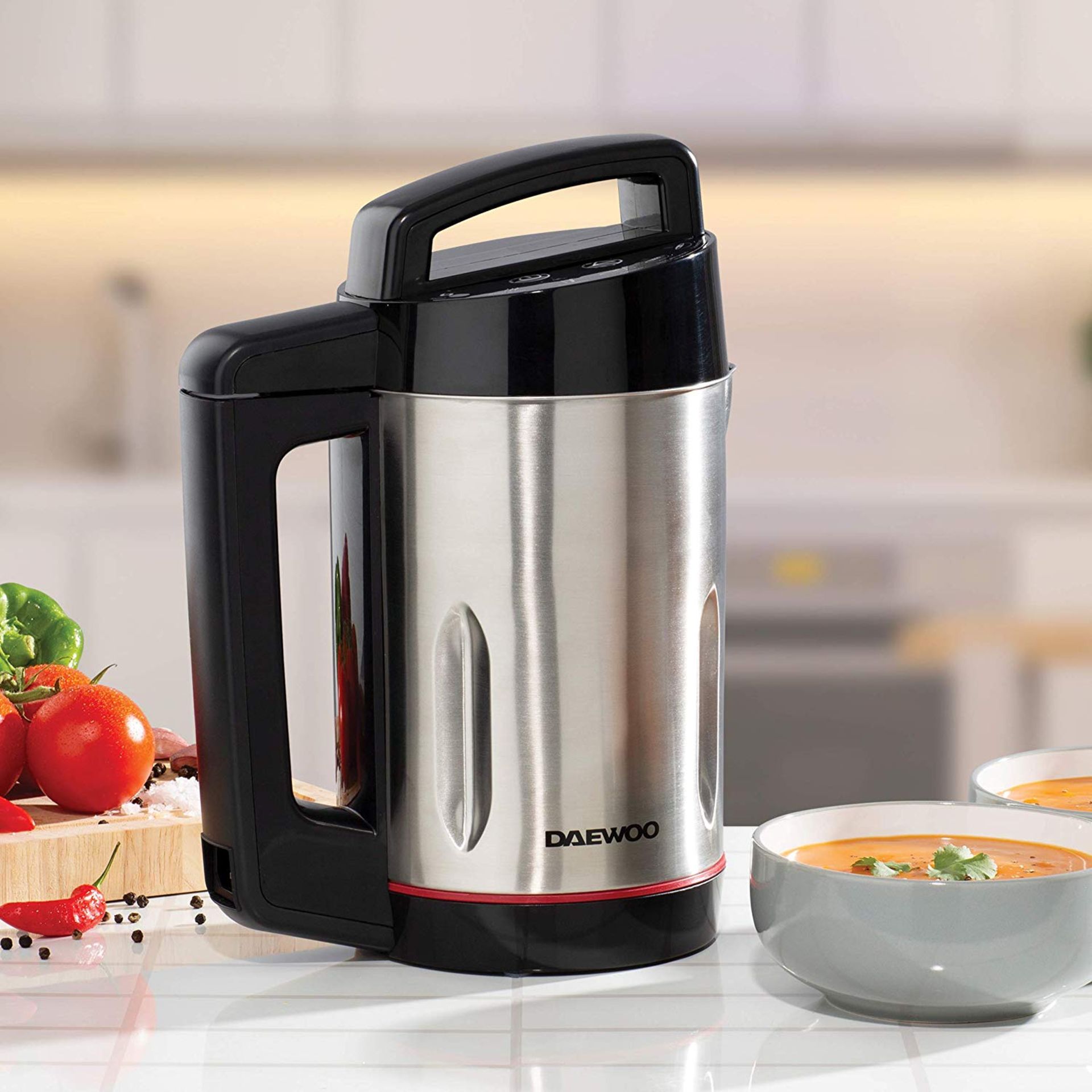 RRP-£50 Daewoo 1.6L Family Sized Soup & Smoothie Maker, Ideal for Smooth & Chunky Soup & Smoothies,