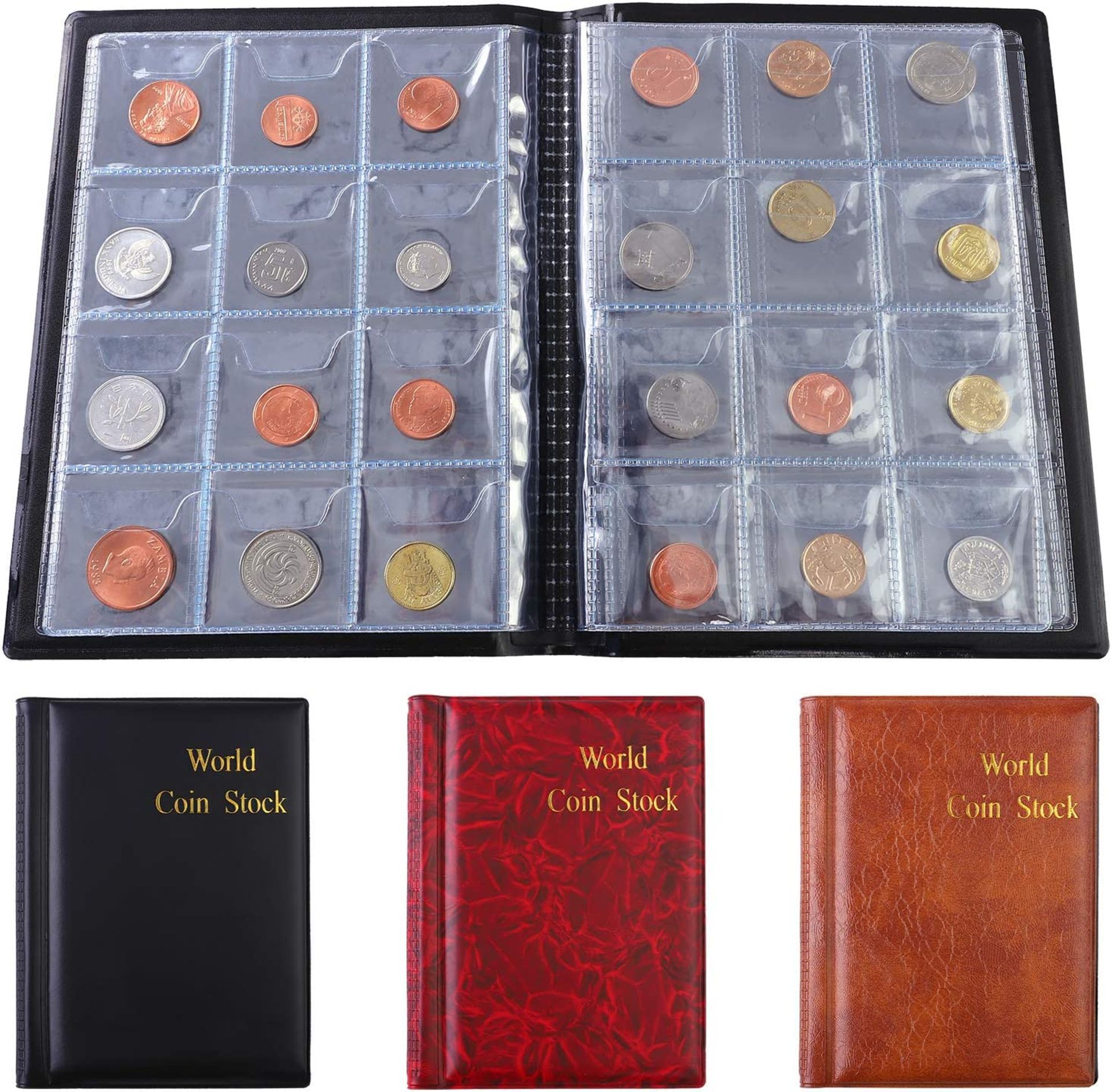 RRP-£8 URATOT 3 Packs Coin Collection Album 360 Pockets Coin Holder Coin Storage Album for 50 Pence,