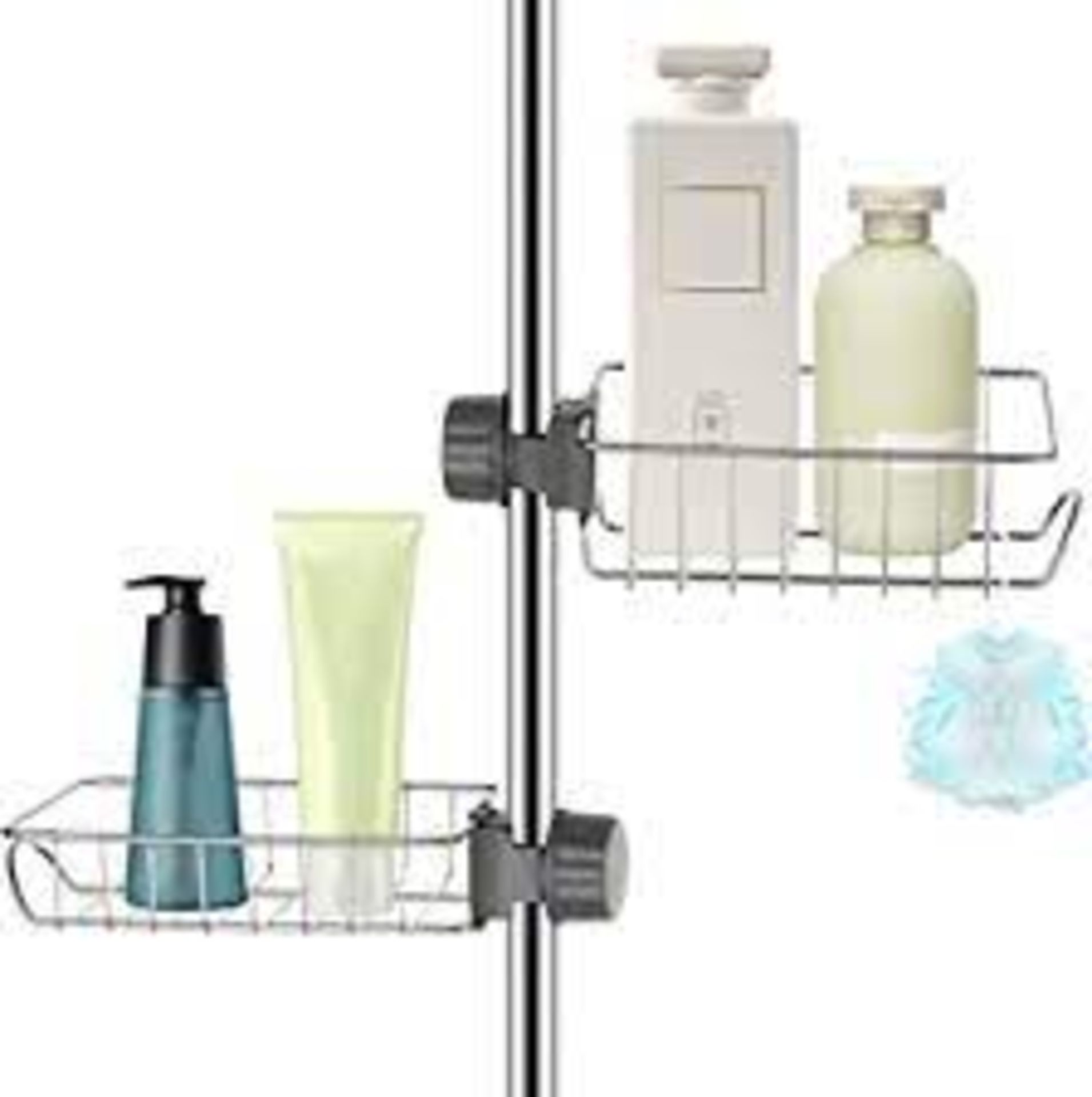 RRP-£7 UHAPEER 2 Pack Shower Caddy No Drill, Rust-Free Shower Shelf Rack, Stainless Steel Bathroom O