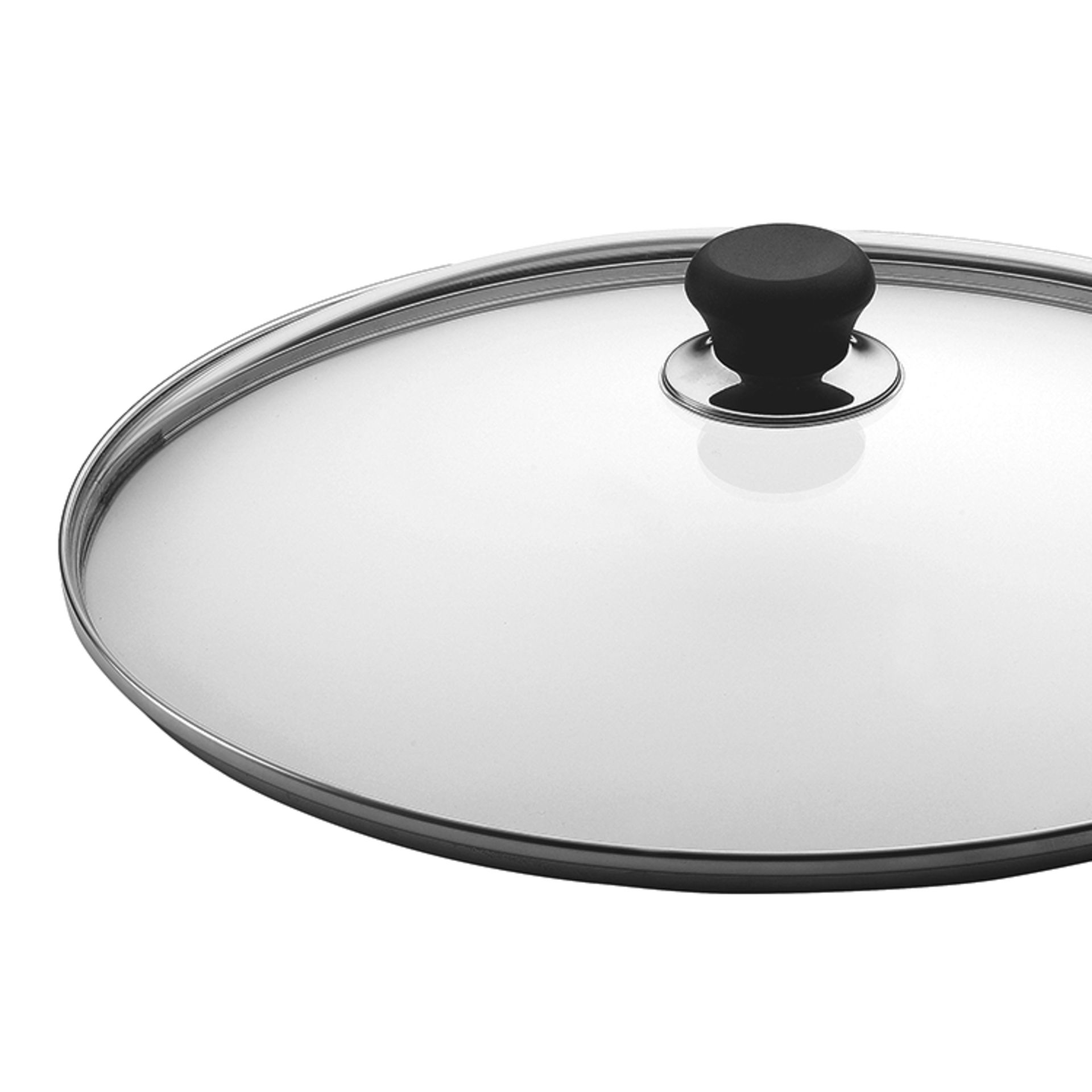 RRP-£9 28cm Tempered Glass PAN LID & PK2 Pan Lid KNOBS -Replacement Wok Lid, Stir Fry Pan Lid, Stock
