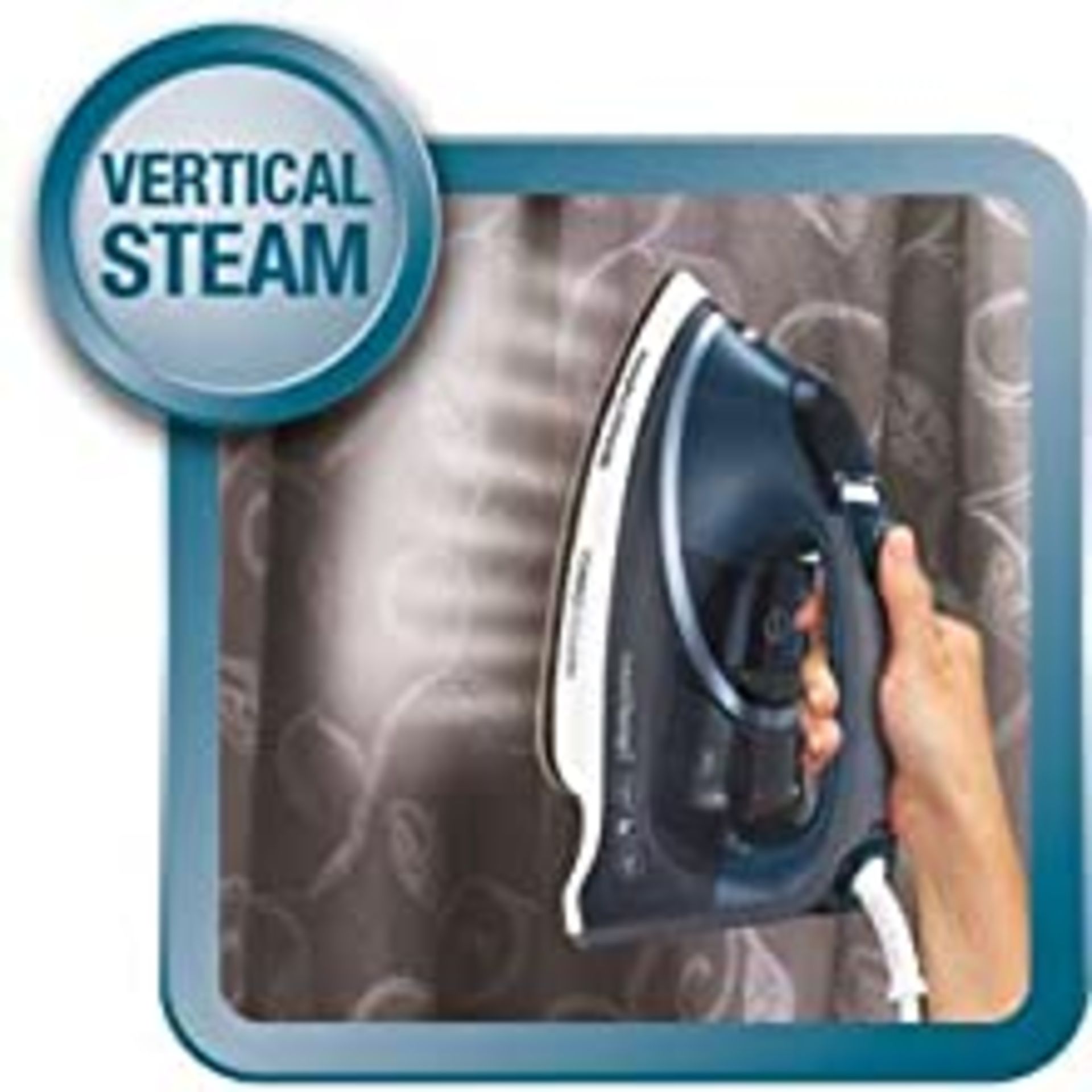 RRP-£51 Morphy Richards Steam Iron 303131 Turbosteam Pro with Intellitemp Steam Iron, blue white