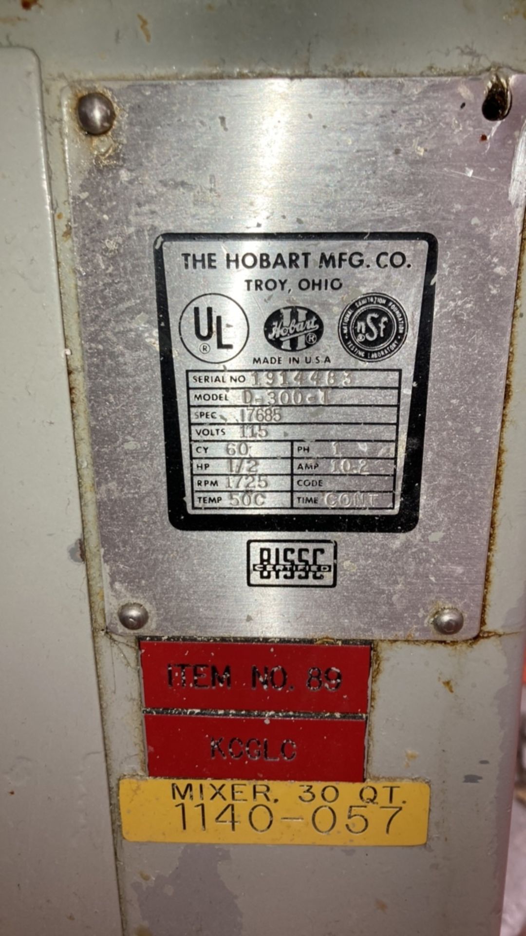 HOBART D-300-1 INDUSTRIAL MIXER WITH ACCESSORIES - Image 4 of 5