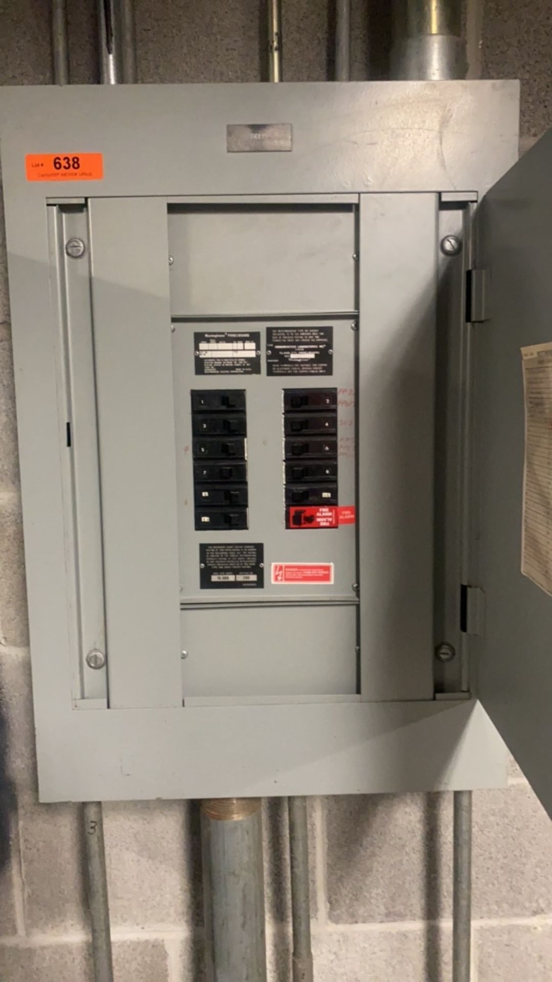 WESTINGHOUSE CIRCUIT BREAKER BOX (THIS LOT IS SUBJECT FOR DELAYED REMOVAL. TENTATIVE REMOVAL DATES A