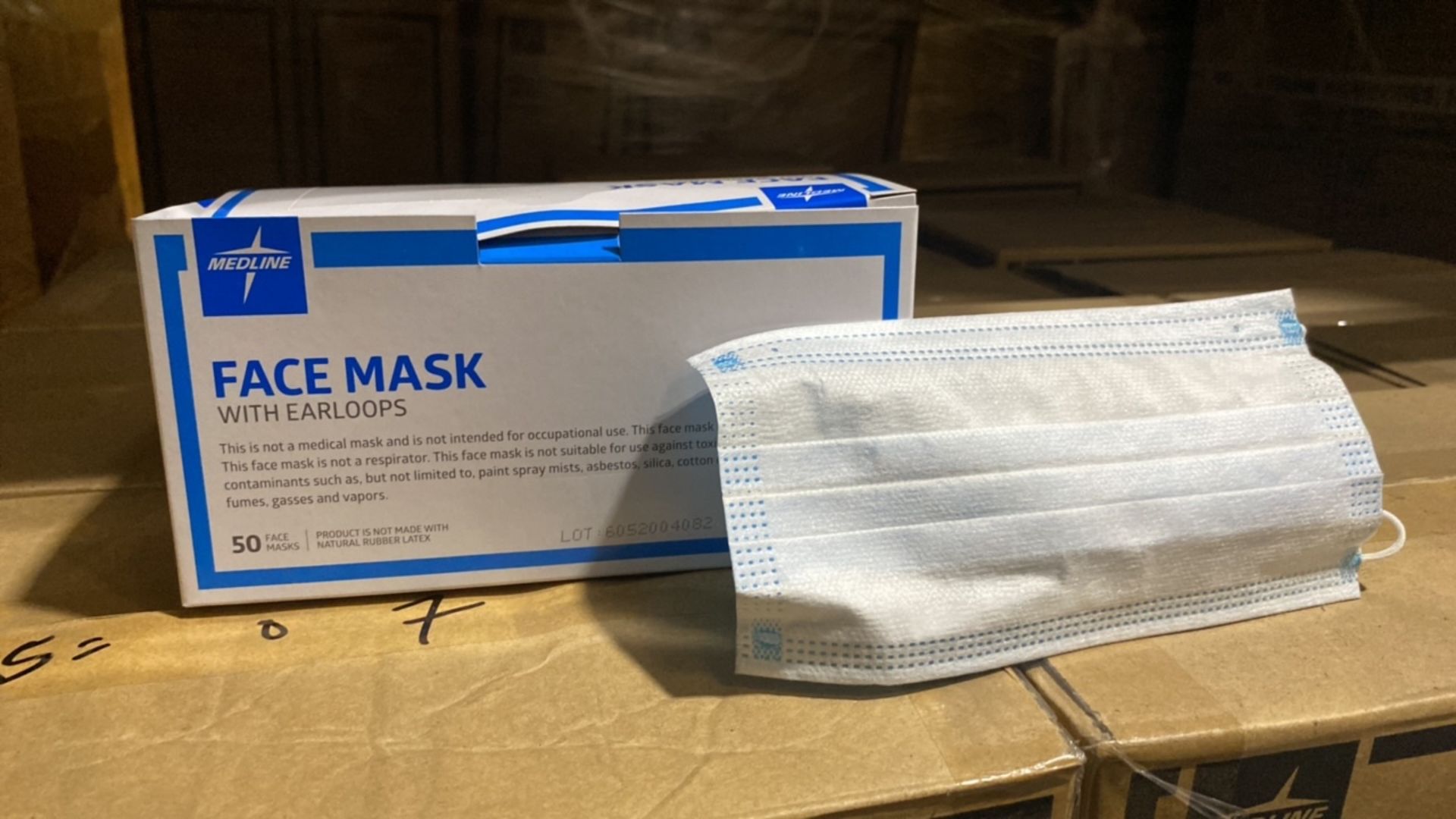 MEDLINE NON27373 NON-MEDICAL EARLOOP FACE MASK QTY:29100 UNITS