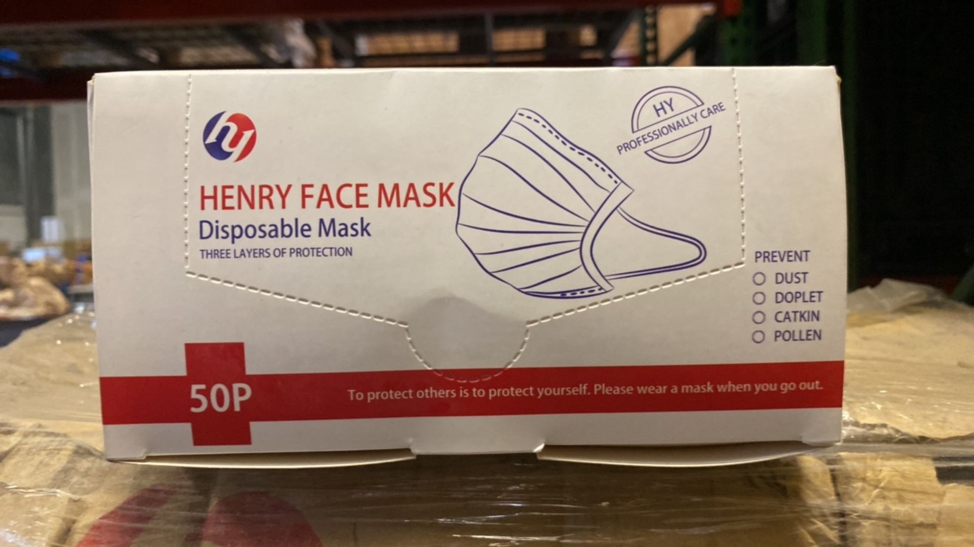 HENRY 50P NON-MEDICAL EARLOOP FACE MASK QTY:50000 UNITS