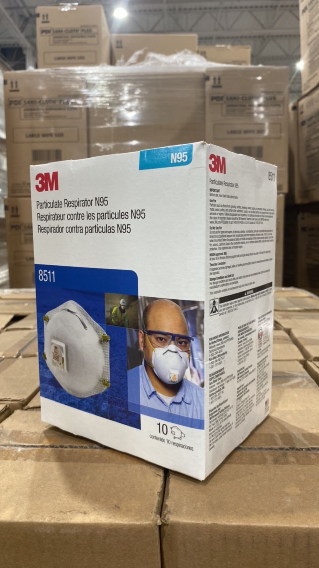 3M 8511 N95 PARTICULATE RESPIRATOR QTY:63/ 80 PER CASE - Image 2 of 2