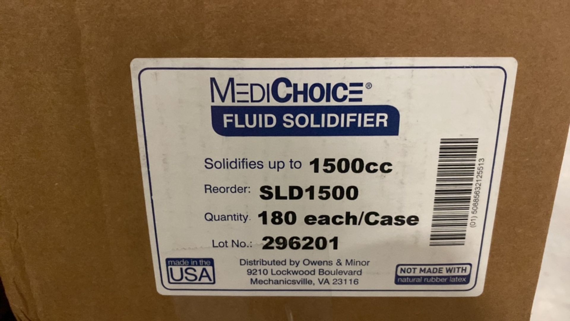 MEDICHOICE SLD1500 FLUID SOLIDIFIER QTY:24 CASES/ 180 PER CASE