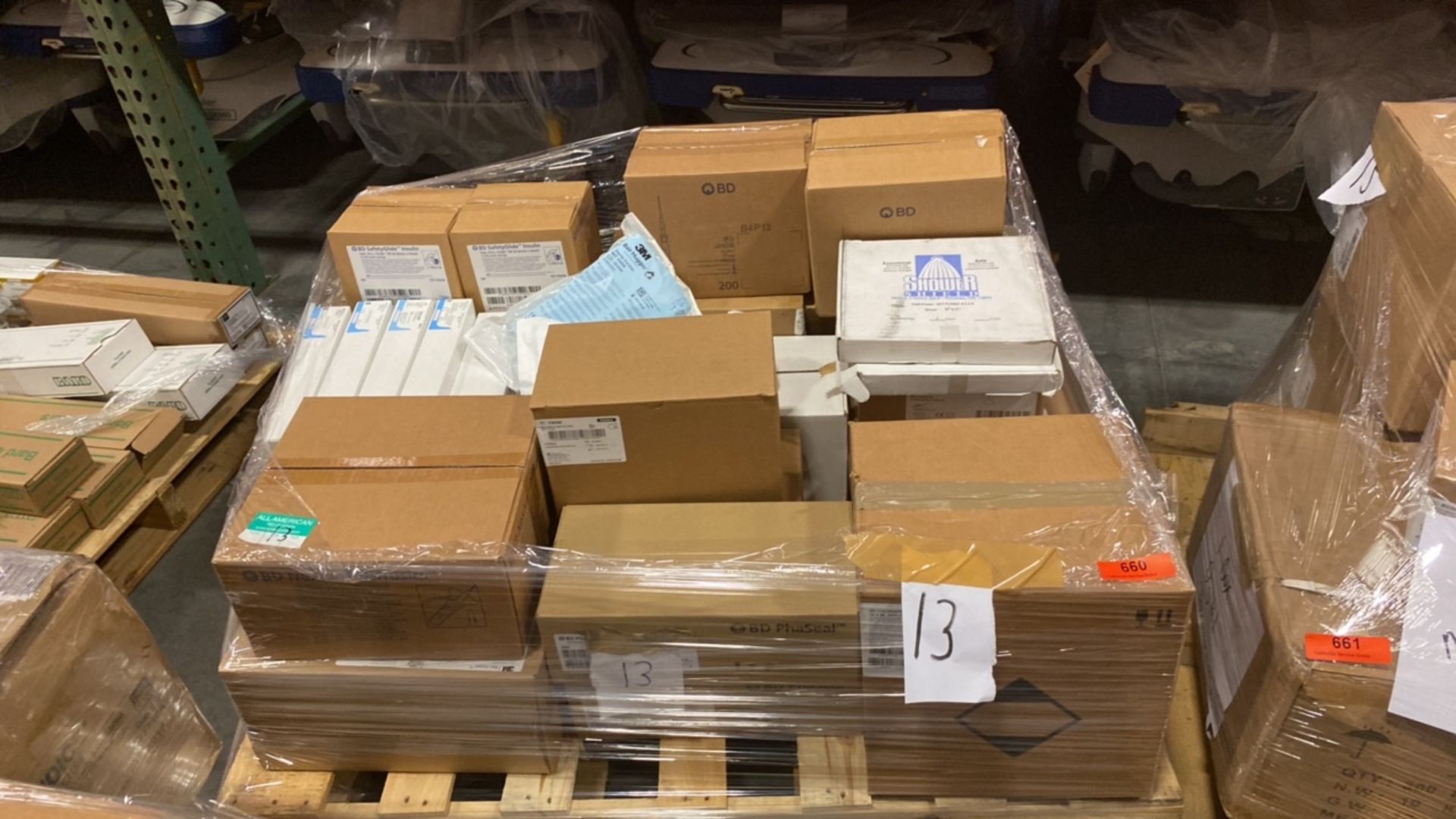 PALLET AND CONTENTS TO INCLUDE: 2 Boxes (200 indv.) of BD SafetyGlide Insulin U-100 Insulin