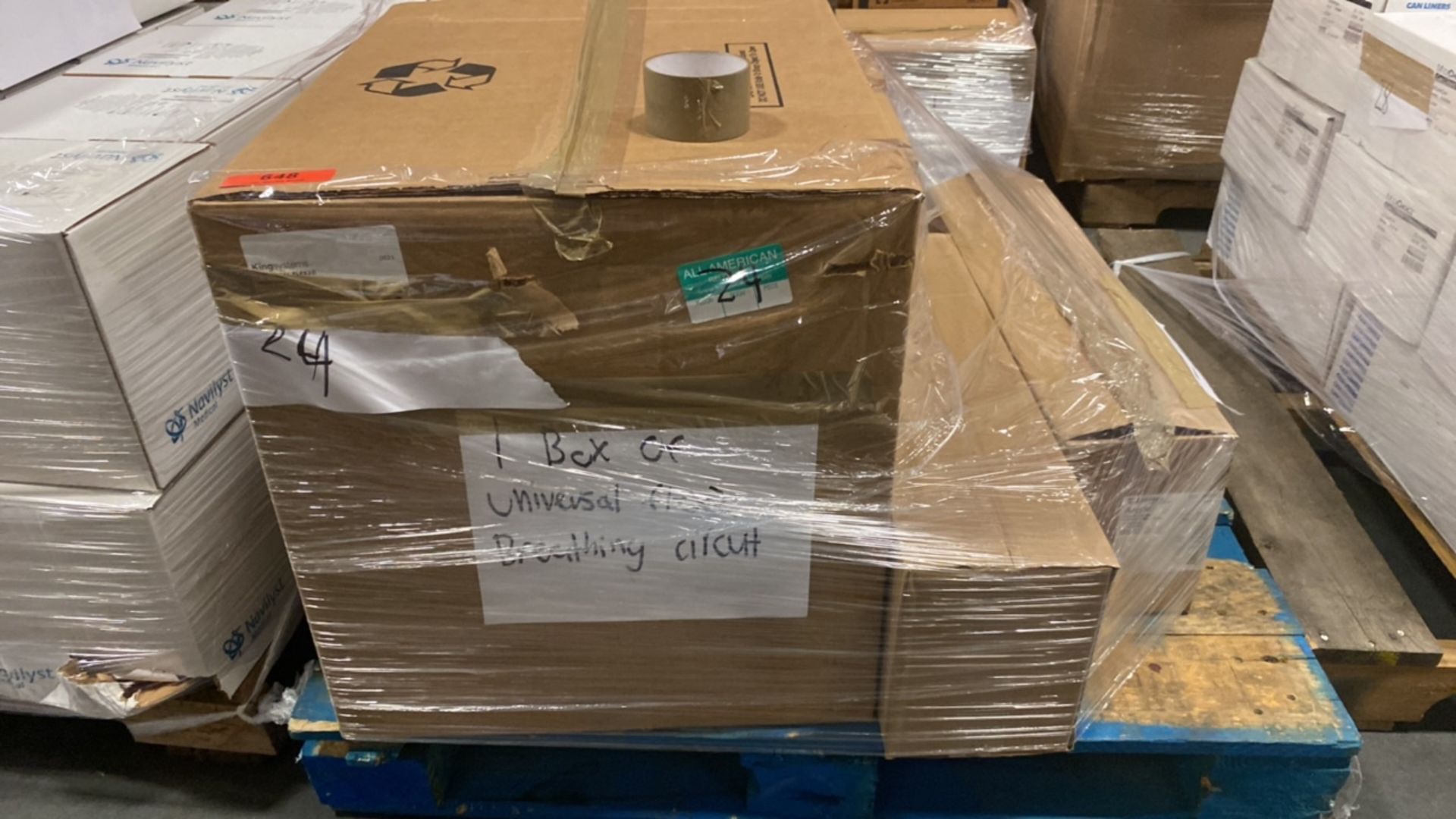 PALLET AND CONTENTS TO INCLUDE: 1 Box (50 indv.) of Universal Flex2 Breathing Circuit ? 2 Boxes (