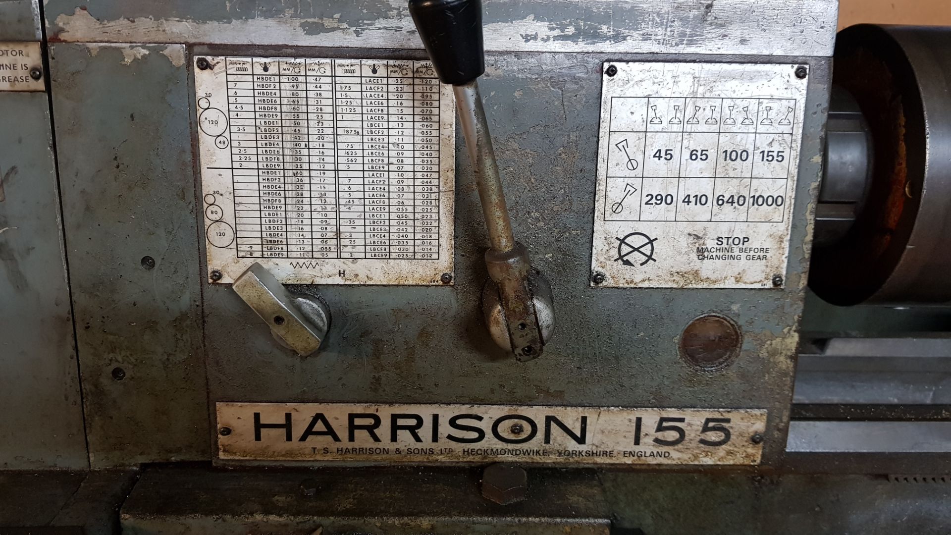 HARRISON 155 LATHE - Image 2 of 2