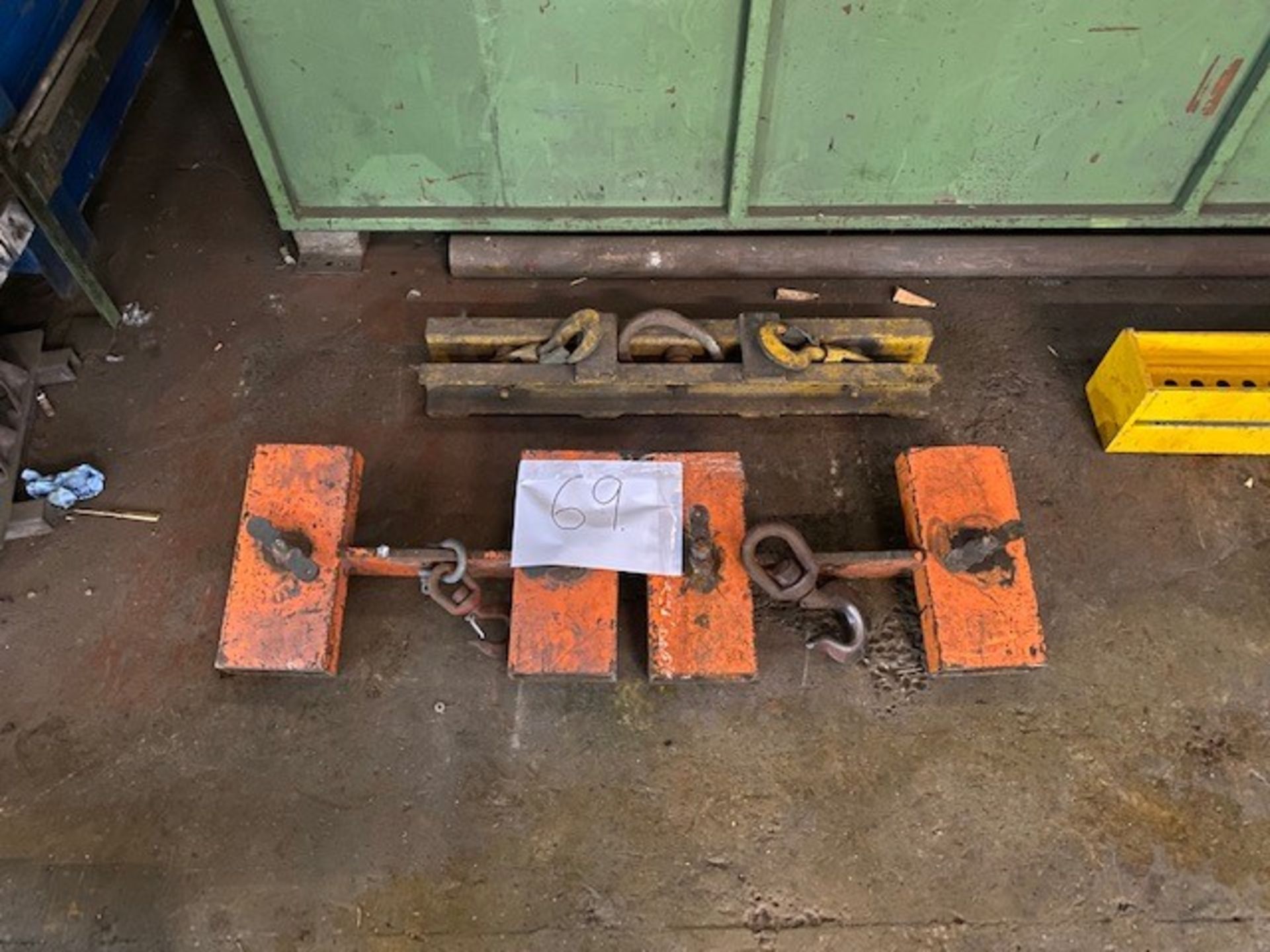 3 X MISC FORKLIFT LIFTING JIGS WITH EYES