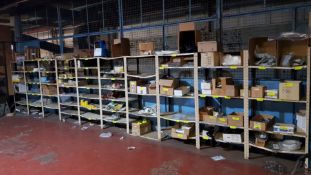 MIXED LOT CONTAINED OVER 10 BAYS OF RACKING TO INCLUDE - VARIOUS STITCH MOP HEADS, ABRASIVE BELTS,