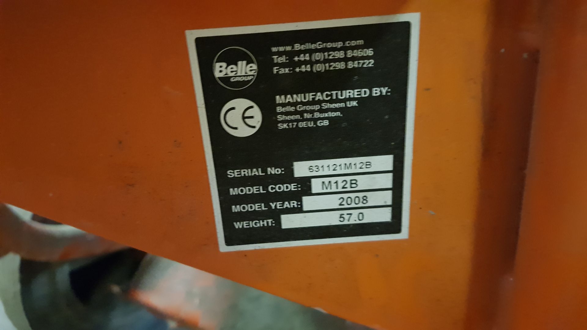 BELLE 110V CEMENT MIXER WITH STAND MODEL - M12B SERIAL - 631121M12B - Image 2 of 2