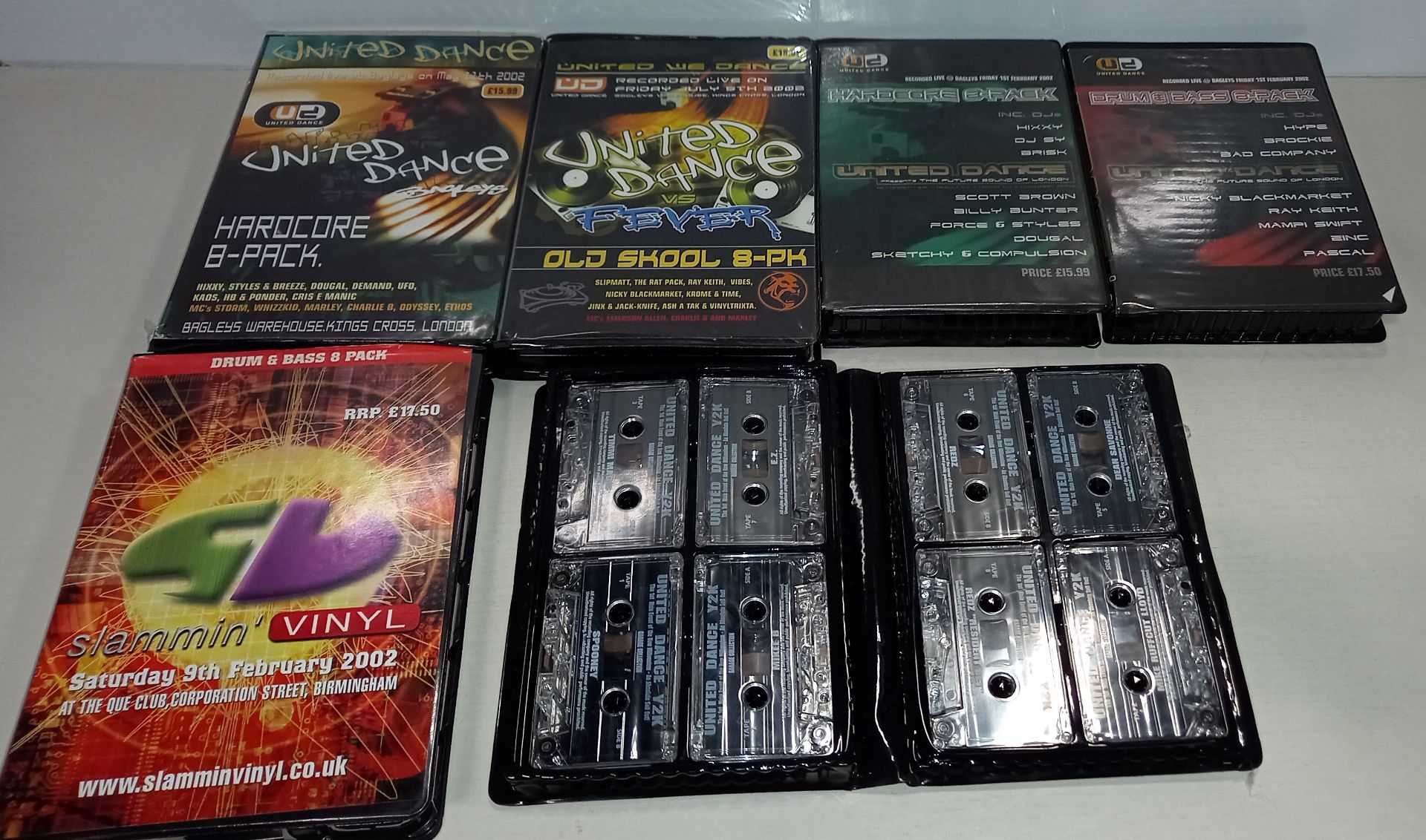 40 X COMPLETE BOXED SET OF CASSETTES IE UNITED DANCE OLD SKOOL , UNITED DANCE HARDCORE , SLAMMIN