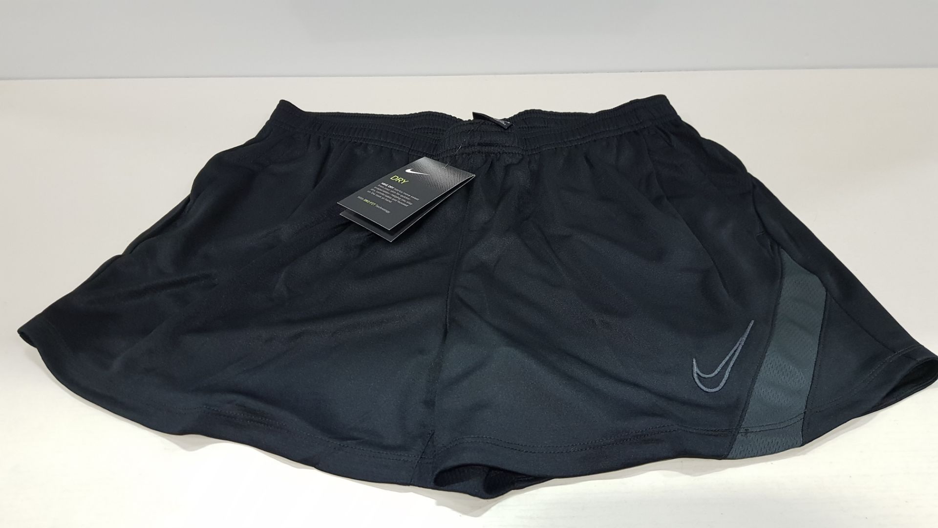 19 X BRAND NEW NIKE WOMANS DRY FIT ACCADEMY PRO BLACK SHORTS - IN SIZE M AND XXL