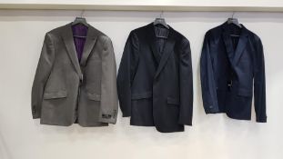 3 PIECE MIXED SUIT BLAZER LOT CONTAINING 1 X DKNY NAVY SUIT BLAZER AND 2 X SCOPES BLAZERS IN NAVY