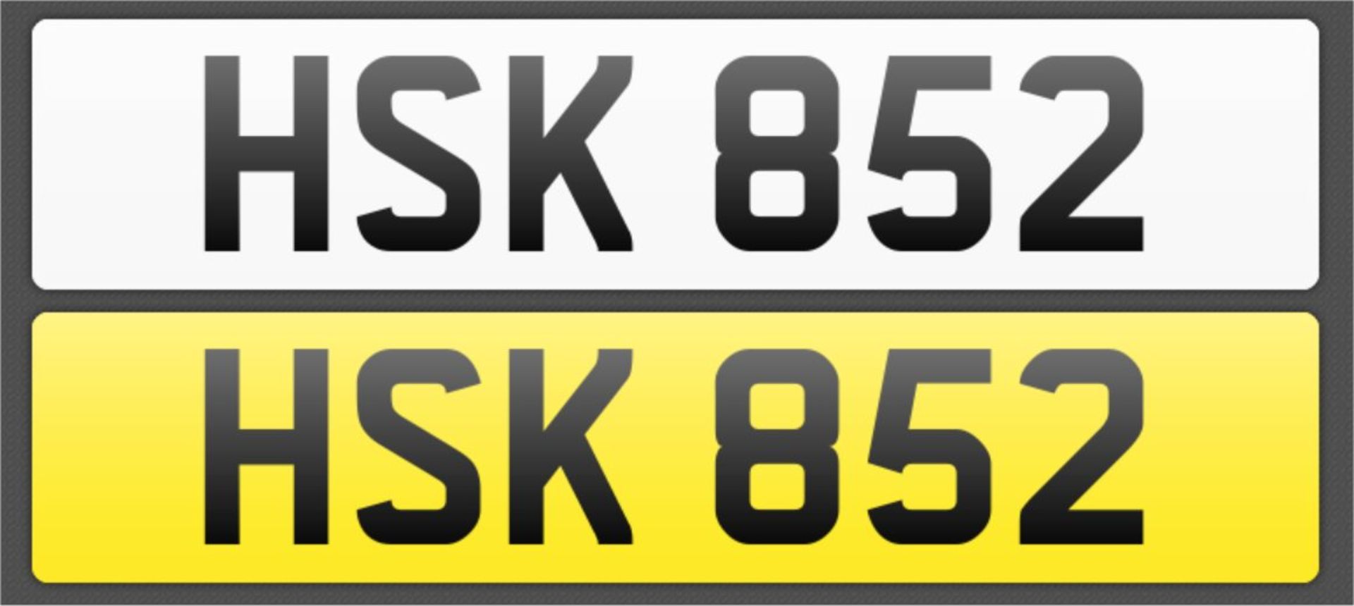 CHERISHED NUMBER PLATE - HSK 852 RETENTION CERTIFICATE