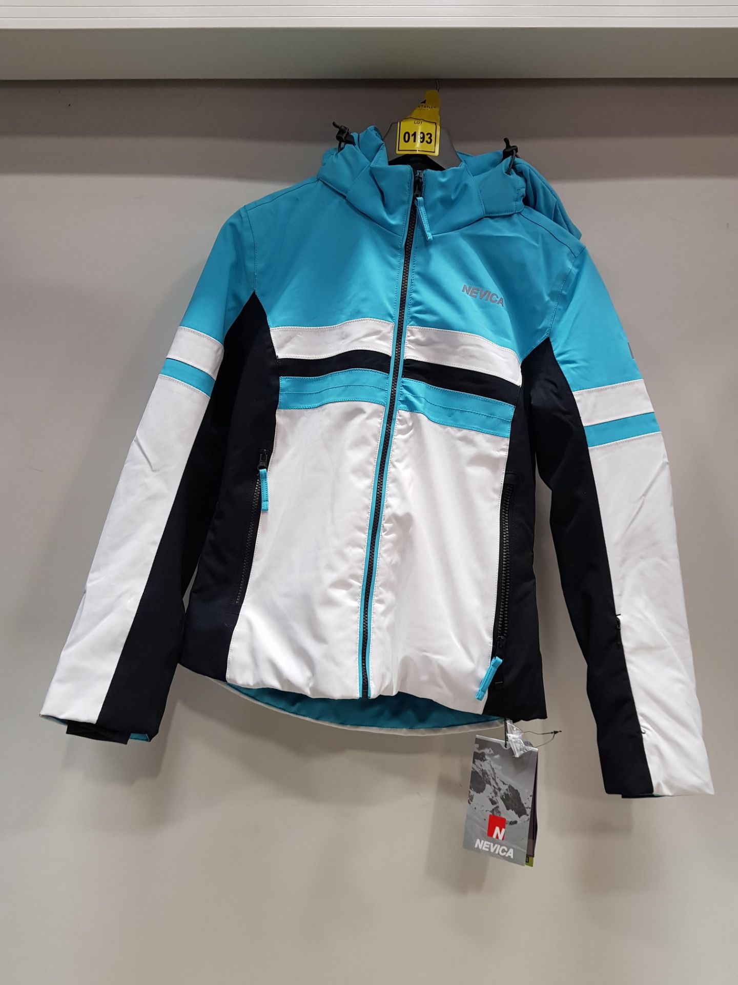 BRAND NEW NEVICA MERIBEL SET SKI JACKET IN WHITE AND TURQUOISE ( SIZE UK 8)