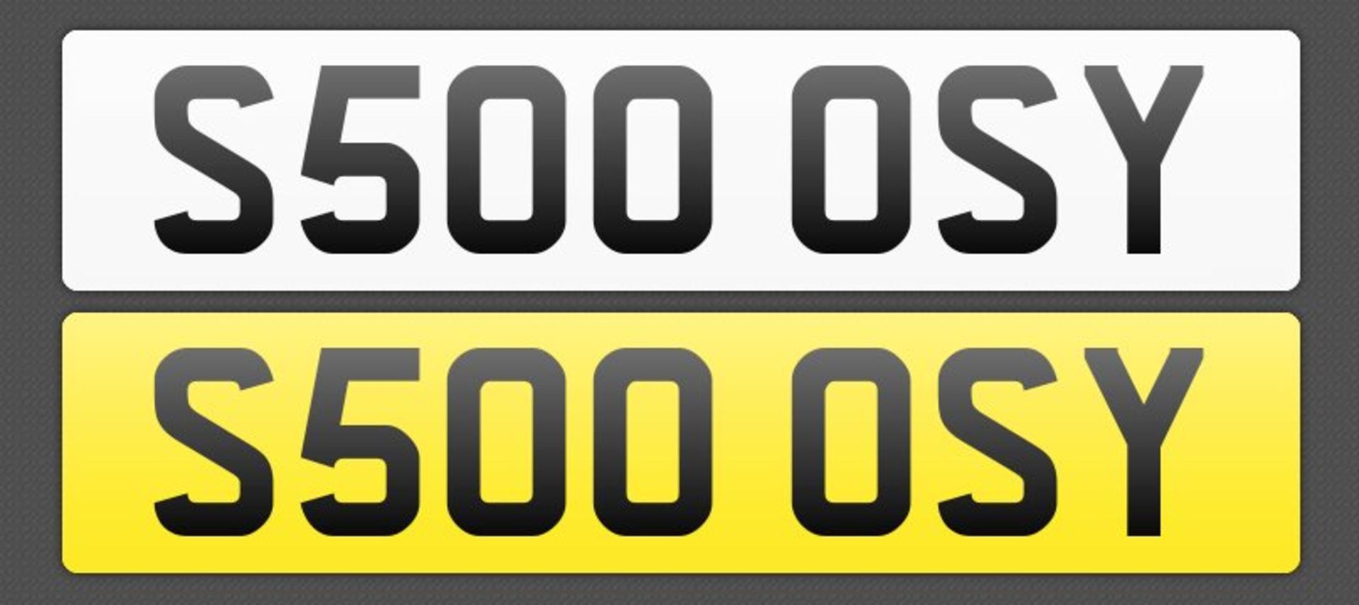 CHERISED NUMBER PLATE S500 0SY RETENTION CERTIFICATE