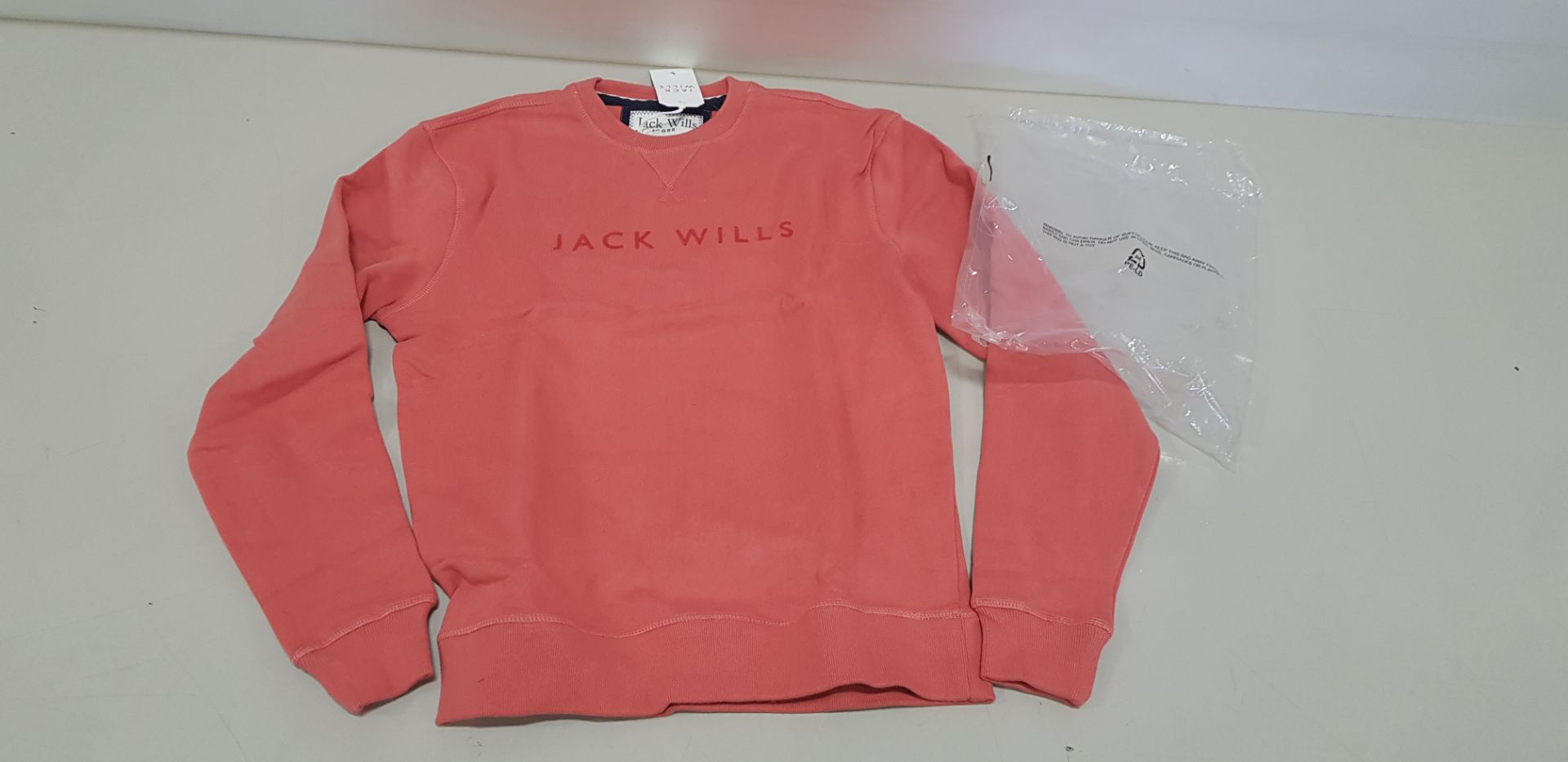 7 X BRAND NEW JACK WILLS RAINFORD GRAPHIC CREWNECK DEEP ROSE SWEATERS - VARIOUS SIZES - RRP £49.