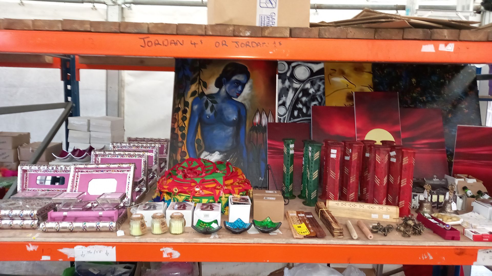 LARGE QUANTITY ASSORTED LOT CONTAINING INCENSE STICK HOLDERS, JEWELLERY BOXES, FRAGRANCE OIL, WALL