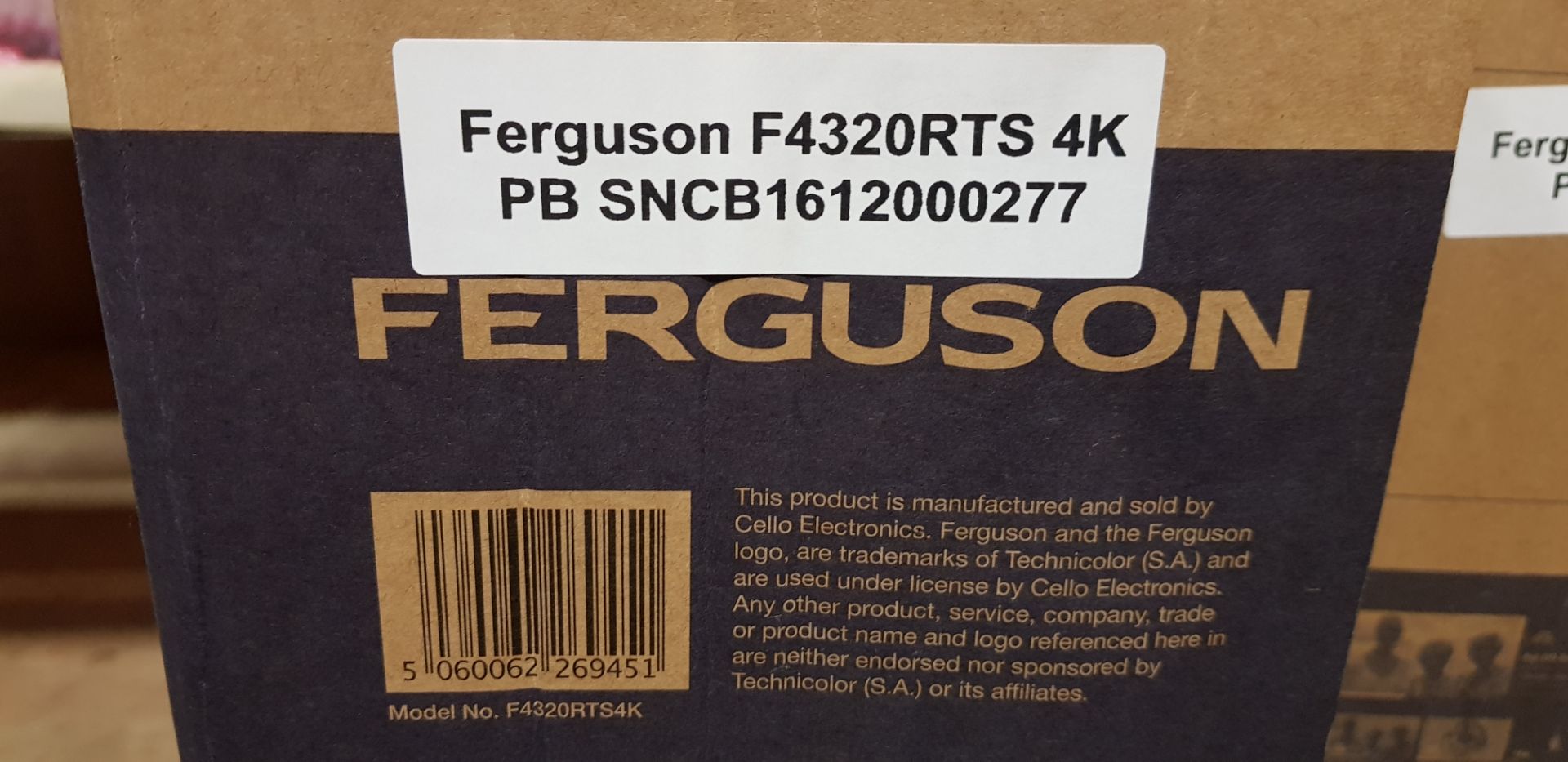 1 X BRAND NEW FERGUSON 43 4K TV - MODEL F4320RTS