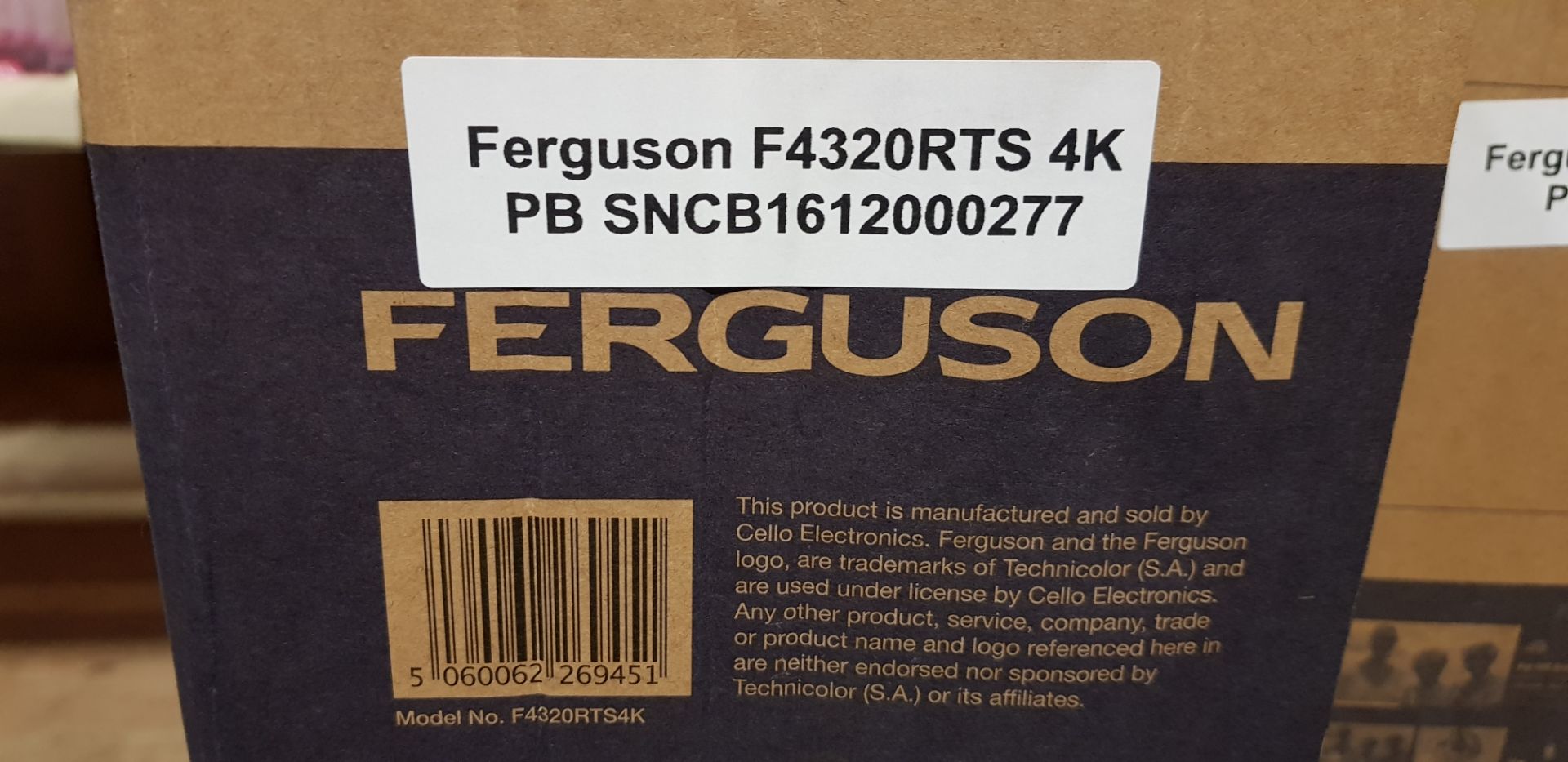 1 X BRAND NEW FERGUSON 43 4K TV - MODEL F4320RTS