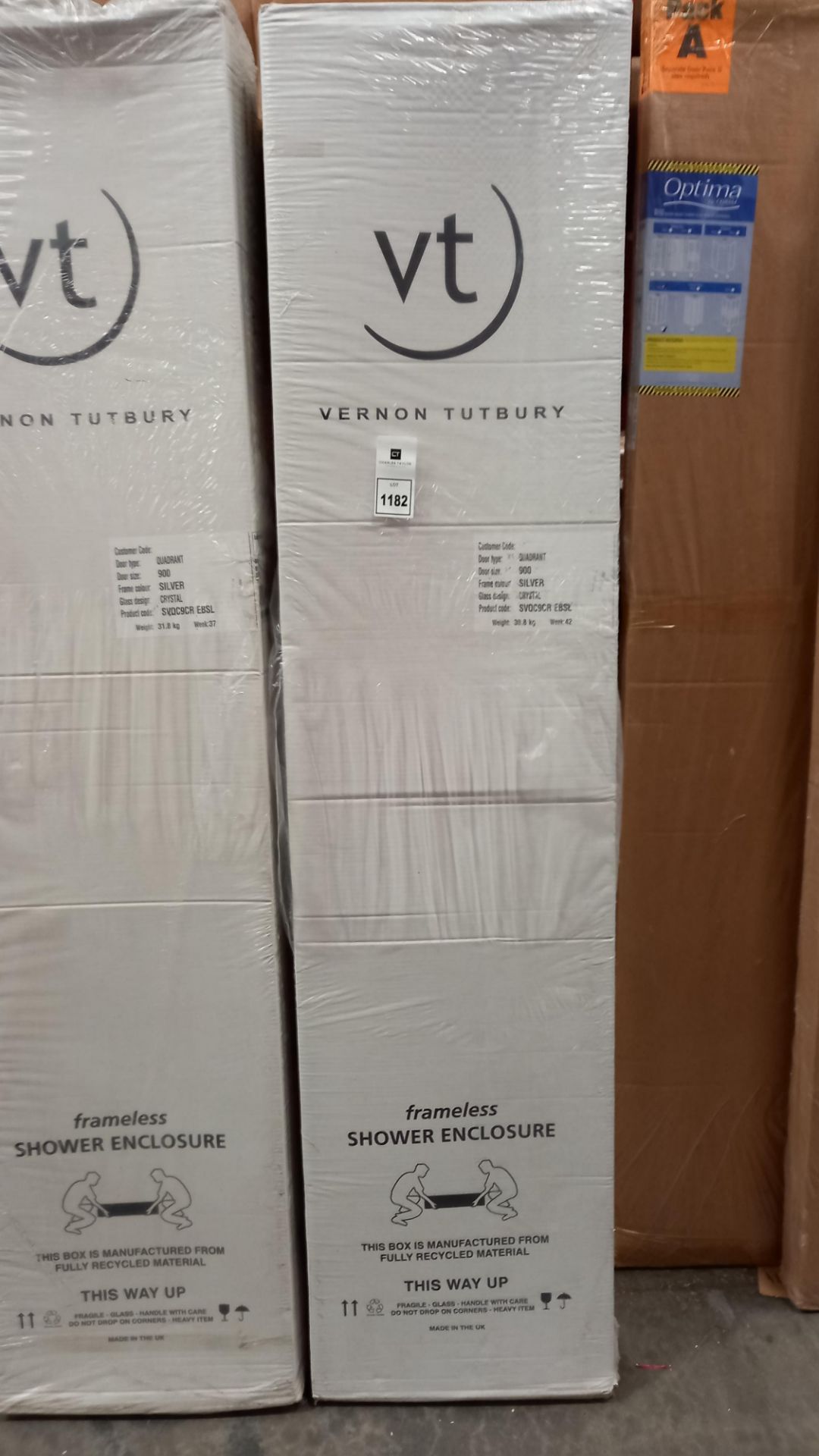 BRAND NEW VERNON TUTBURY 900 QUADRANT SHOWER DOOR (SVQC 9CR EBSL)