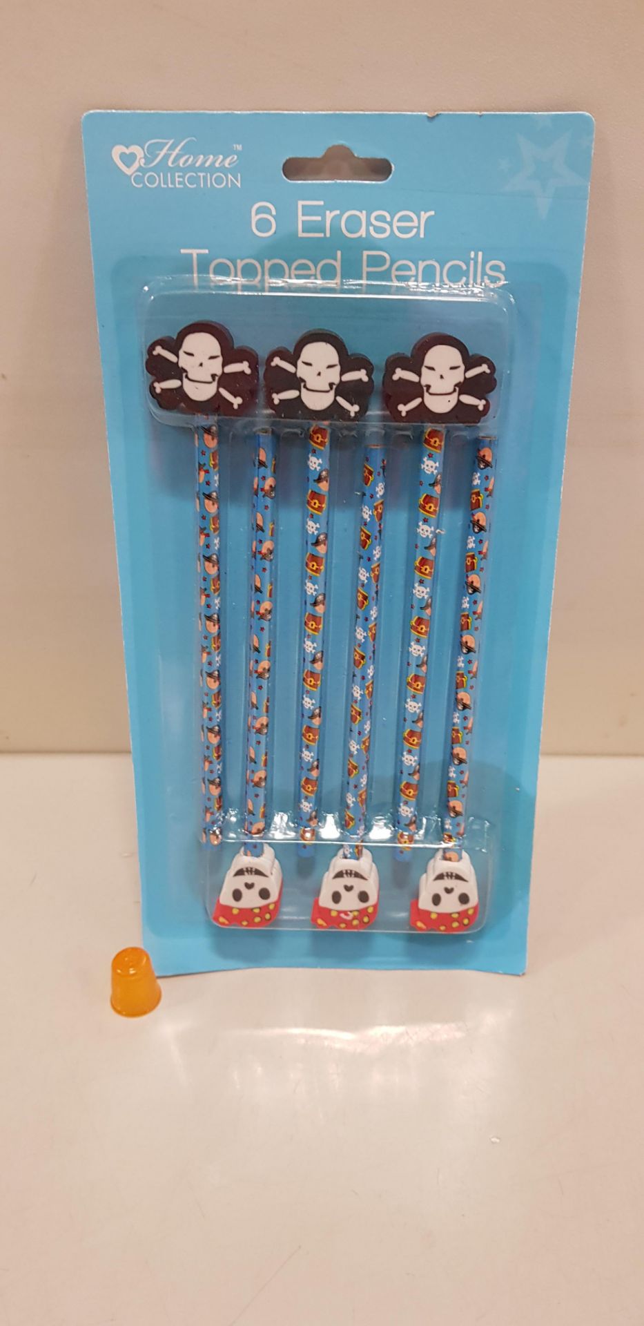 144 X BRAND NEW HOME COLLECTION PACKS OFF 6 ERASER TOPPPED PIRATE PENCILS IN TWO STYLES (IN 6