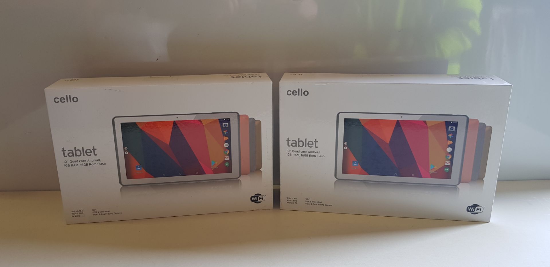 2 X BRAND NEW CELLO TABLETS 10 QUAD CORE ANDROID, 16GB RAM AND 16GB ROM FLASH