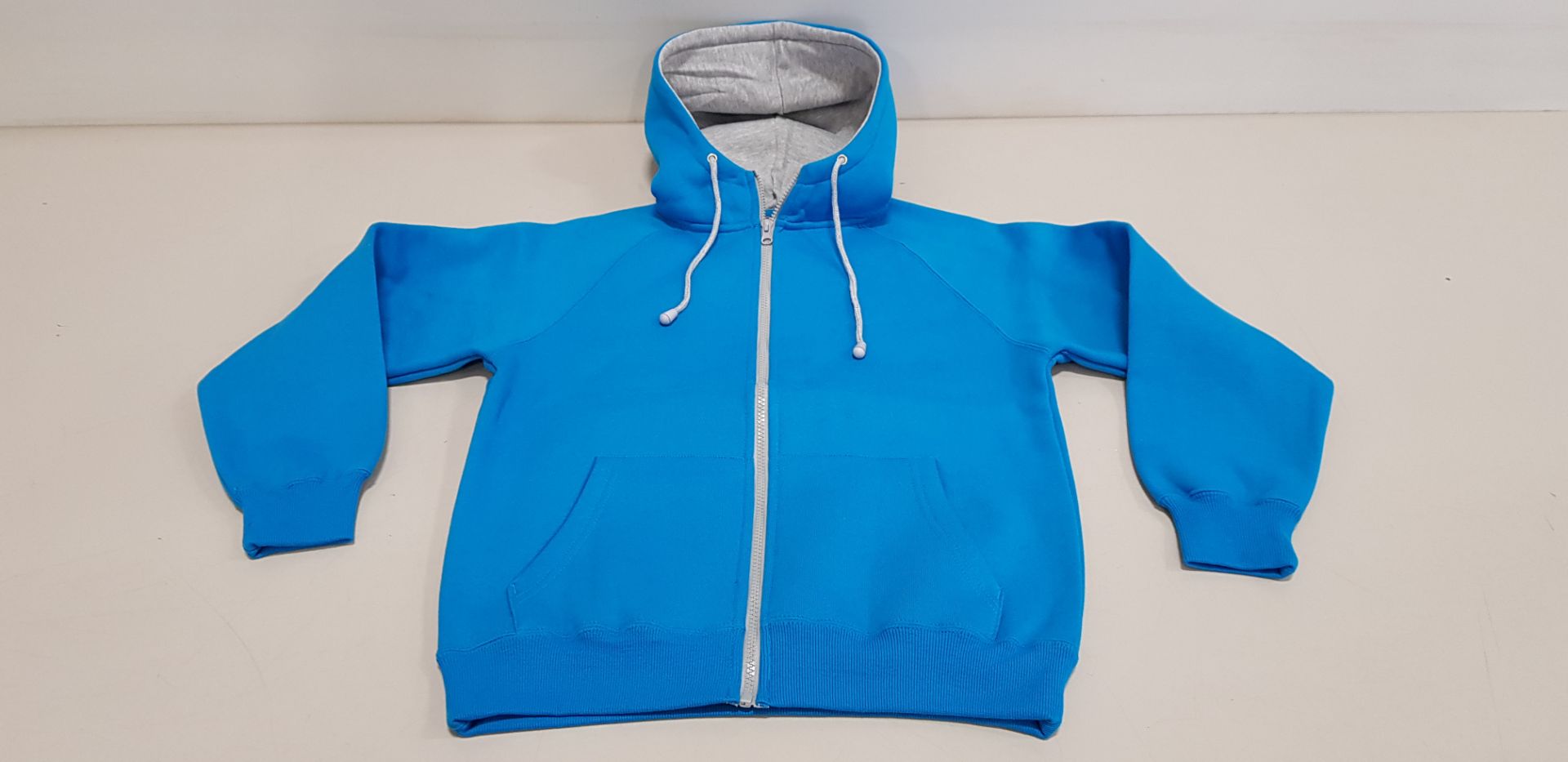 24 X BRAND NEW PAPINI ADULT ZIP UP HOODED JUMPERS IN CYAN AND GREY MARL SIZE S AND M
