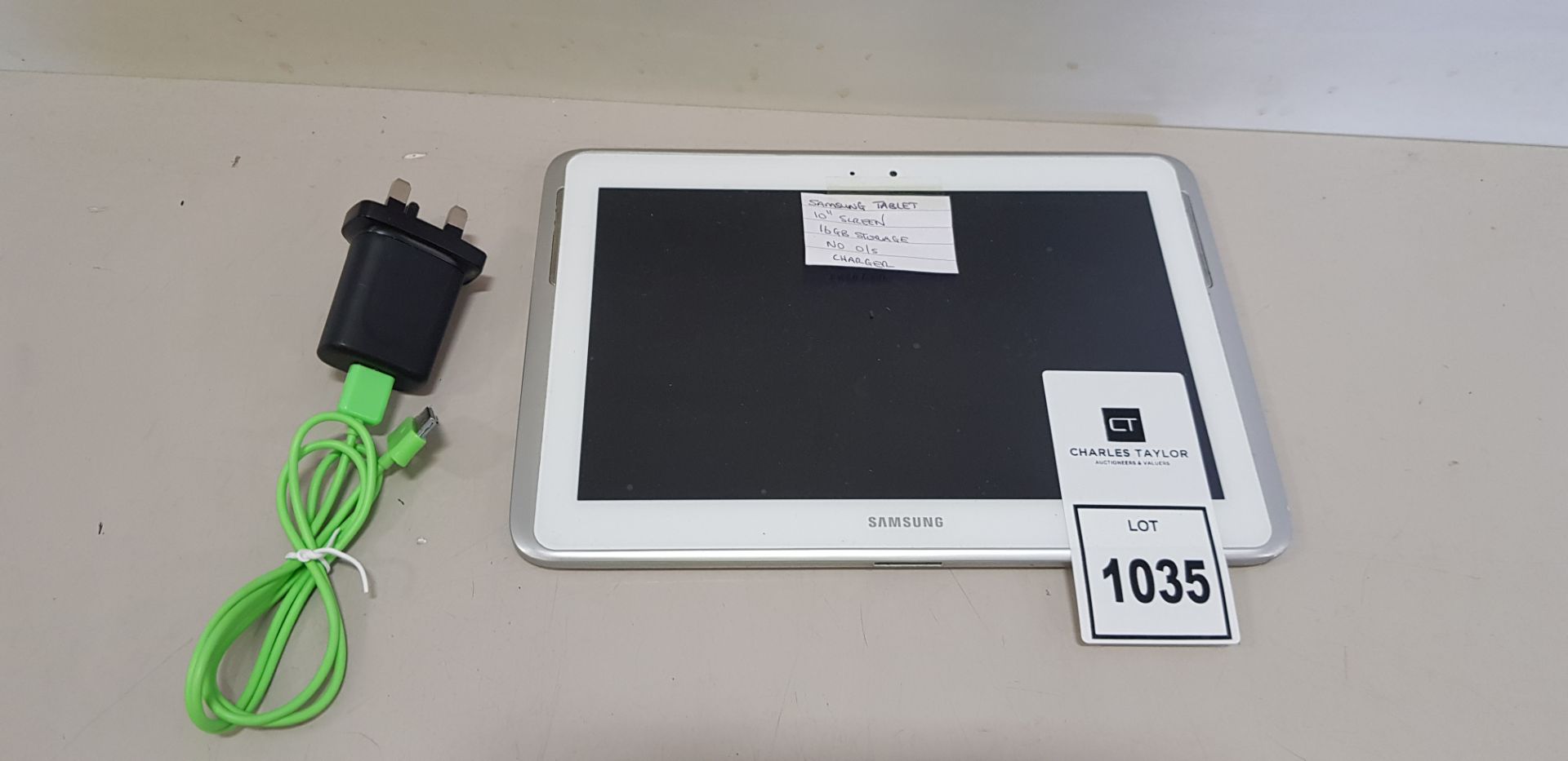 SAMSUNG TABLET - 10 SCREEN - 16GB STORAGE - NO O/S - COMES WITH CHARGER