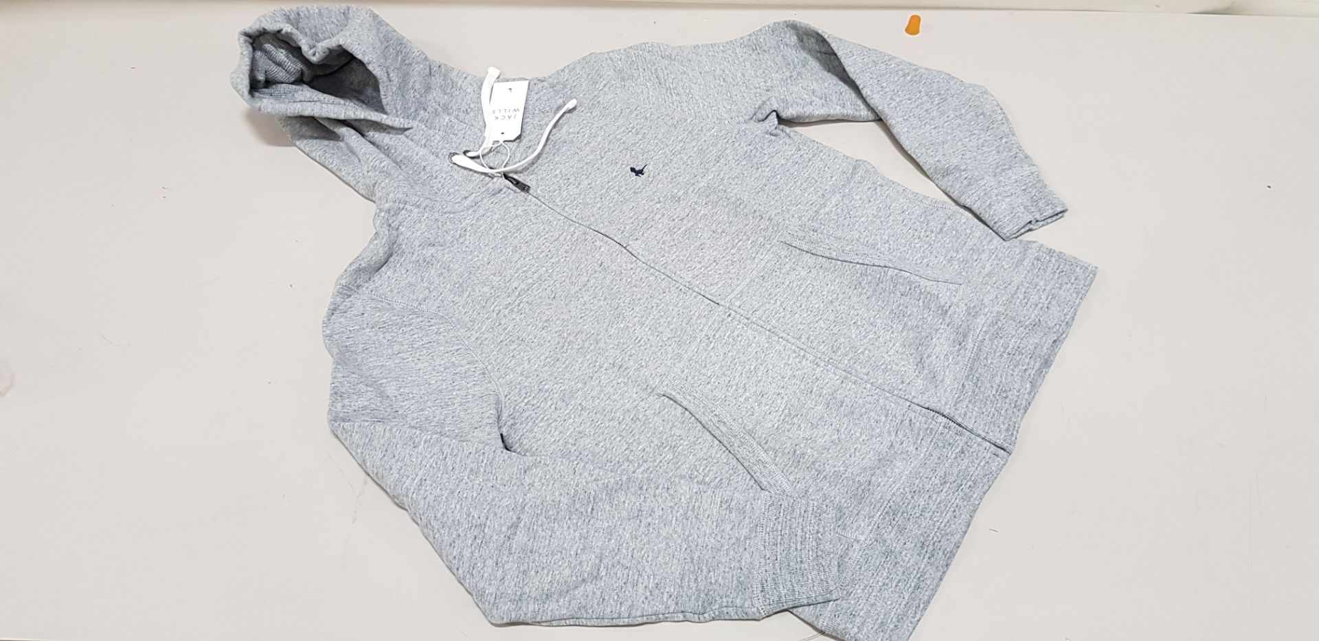 7 X BRAND NEW JACK WILLS GREY MARL PINEBROOK ZIP UP HOODED JUMPERS SIZE XL RRP £59.99 (TOTAL RRP £