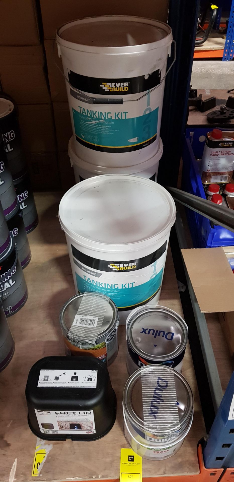 6 PIECE MIXED LOT CONTAINING 3 X EVER BUILD TANKING KIT WATERPROOF WET PROOF SYSTEM, 1 X DULUX