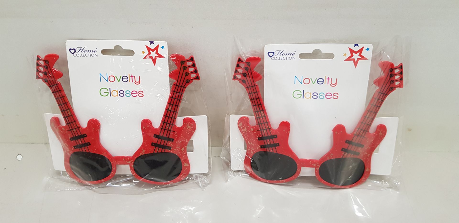 1440 X BRAND NEW HOME COLLECTION NOVELTY GUITAR GLASSES IN RED - IN 30 BOXES