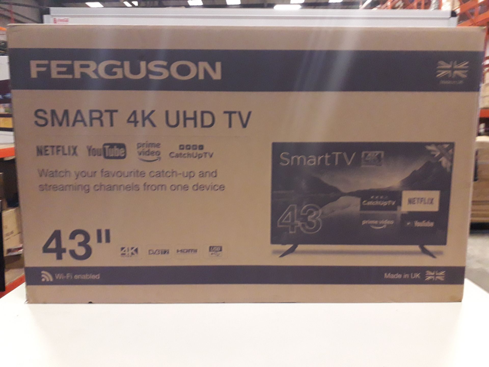 1 X BRAND NEW FERGUSON 43 F4320RTS 4K ( PB SNCB12100204 ) SMART 4K UHD TV 43 INCH