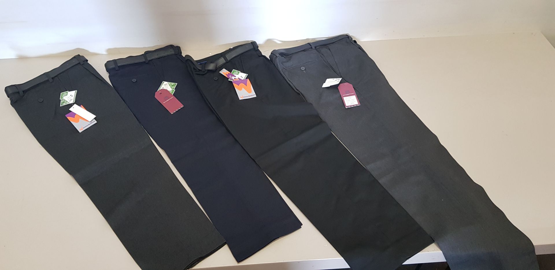 100 + BRAND NEW WINTERBOTTOMS TROUSERS IN GREY, BLACK, CHARCOAL IN VARIOUS SIZES