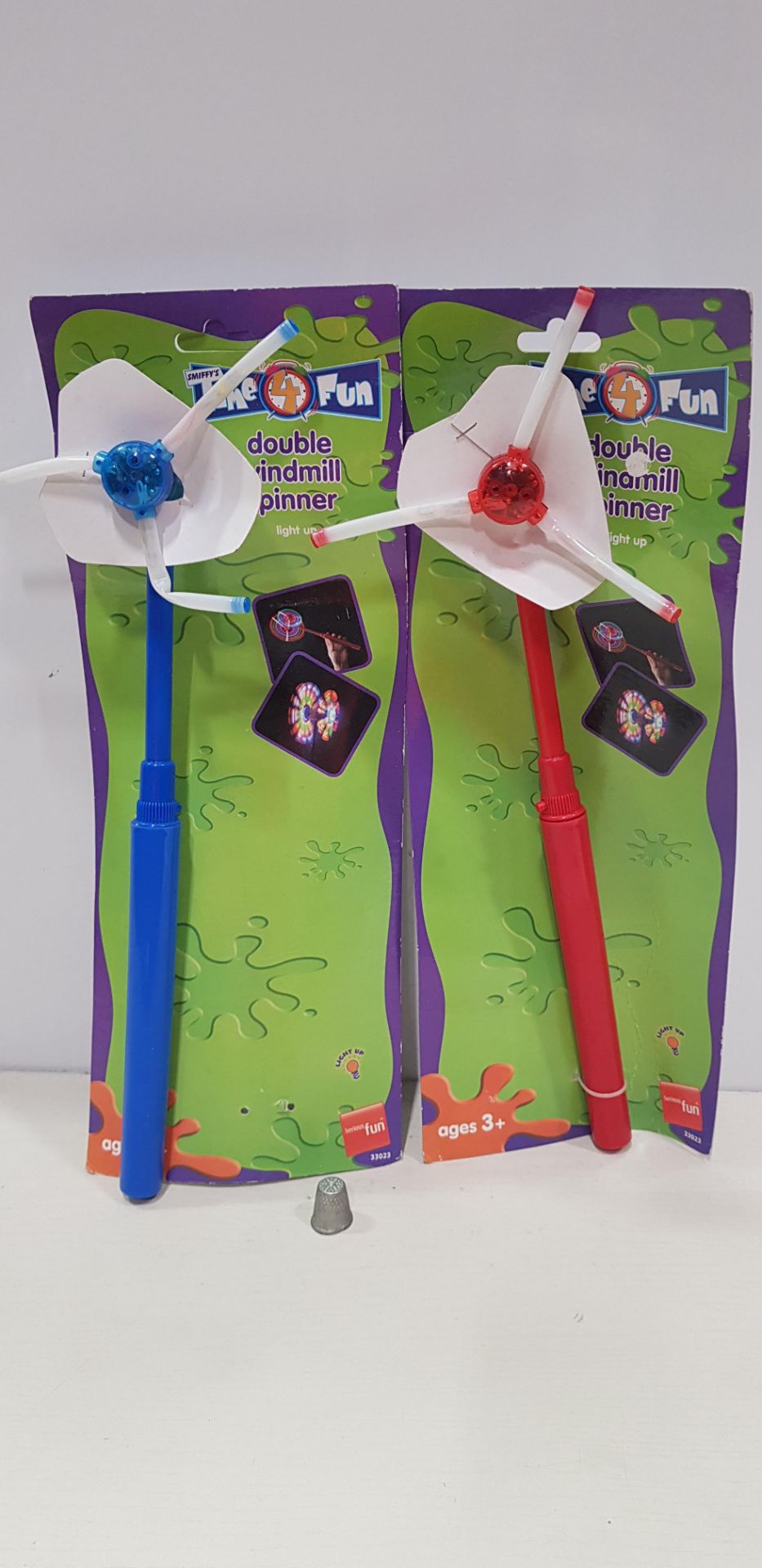 192 X BRAND NEW SMIFFY TIME 4 FUN DOUBLE WINDMILL SPINNER ( LIGHT UP ) COMES IN 2 BOXES