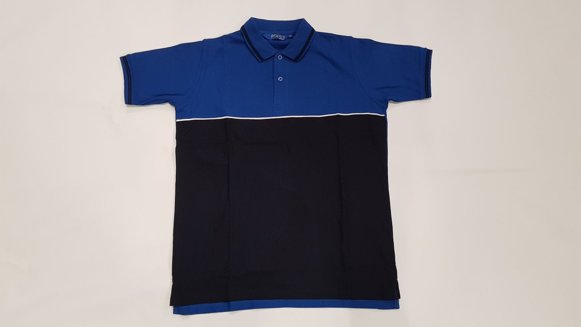 50 X BRAND NEW PAPINI ROYAL/NAVY POLO SHIRTS IN SIZE XS